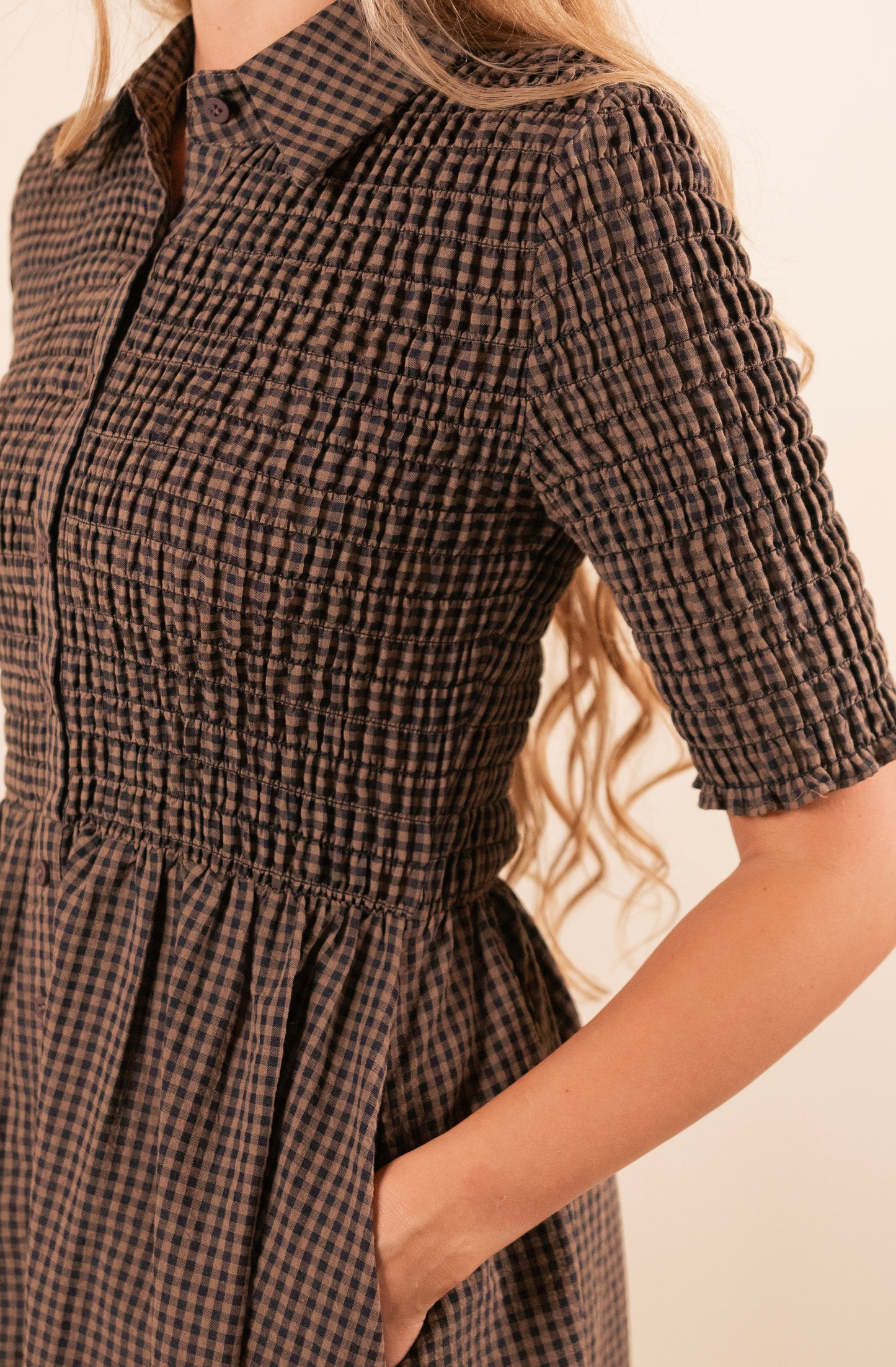 The Scarlett Smocked Gingham Dress