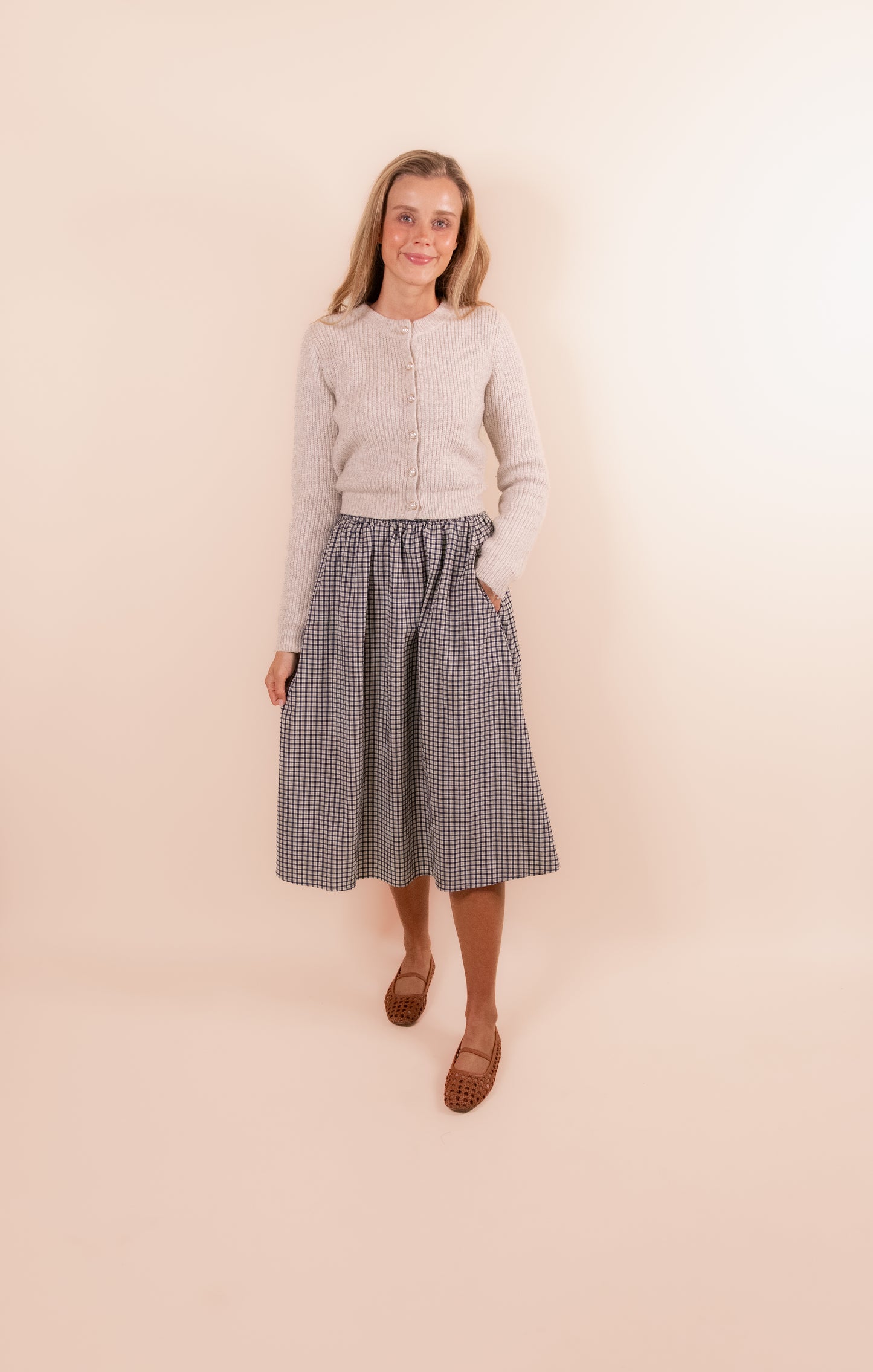 The Hazel Plaid Midi Skirt