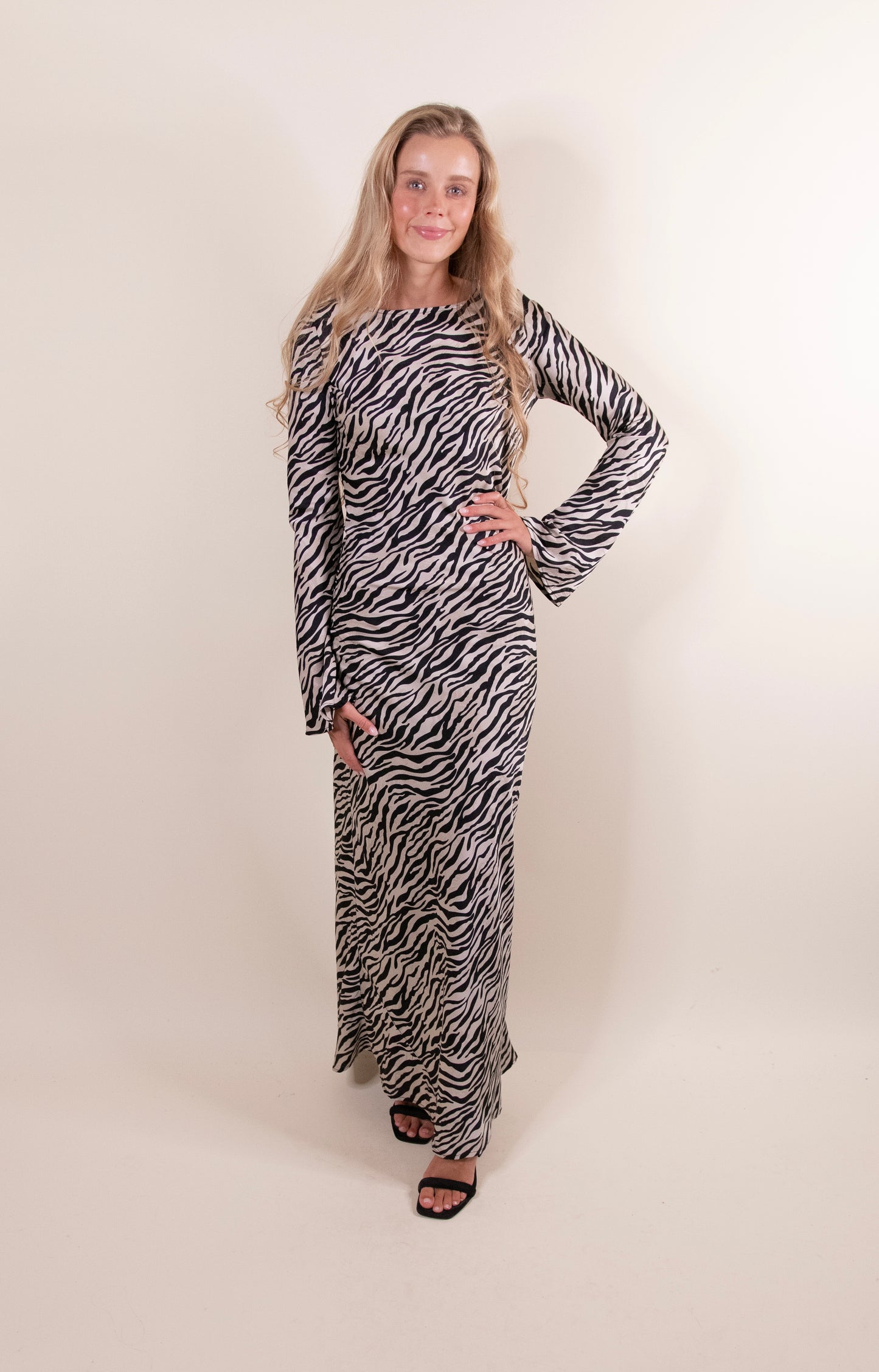 The Sofie Satin Dress in Zebra Mix