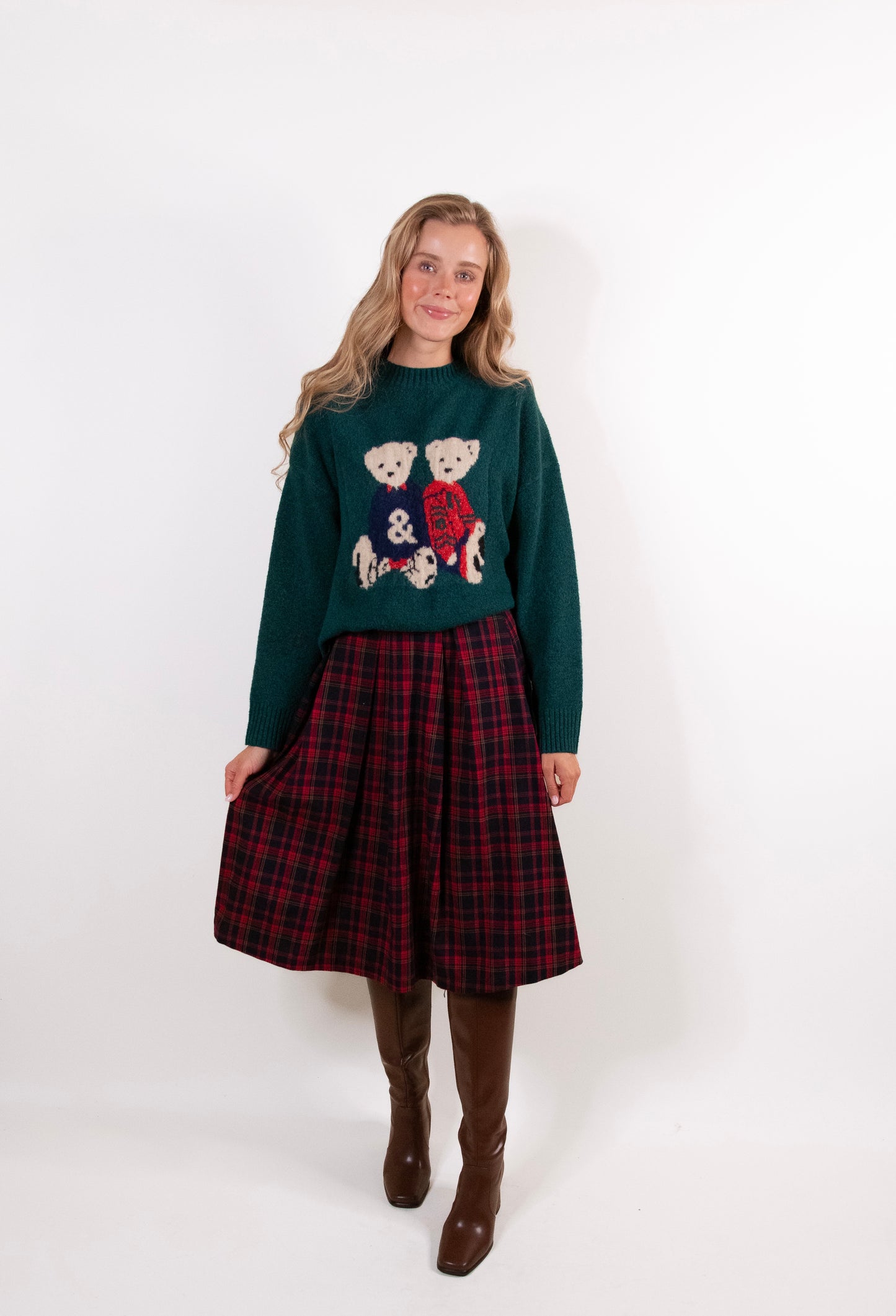 The Perfect Bear Knit Sweater in Hunter Green