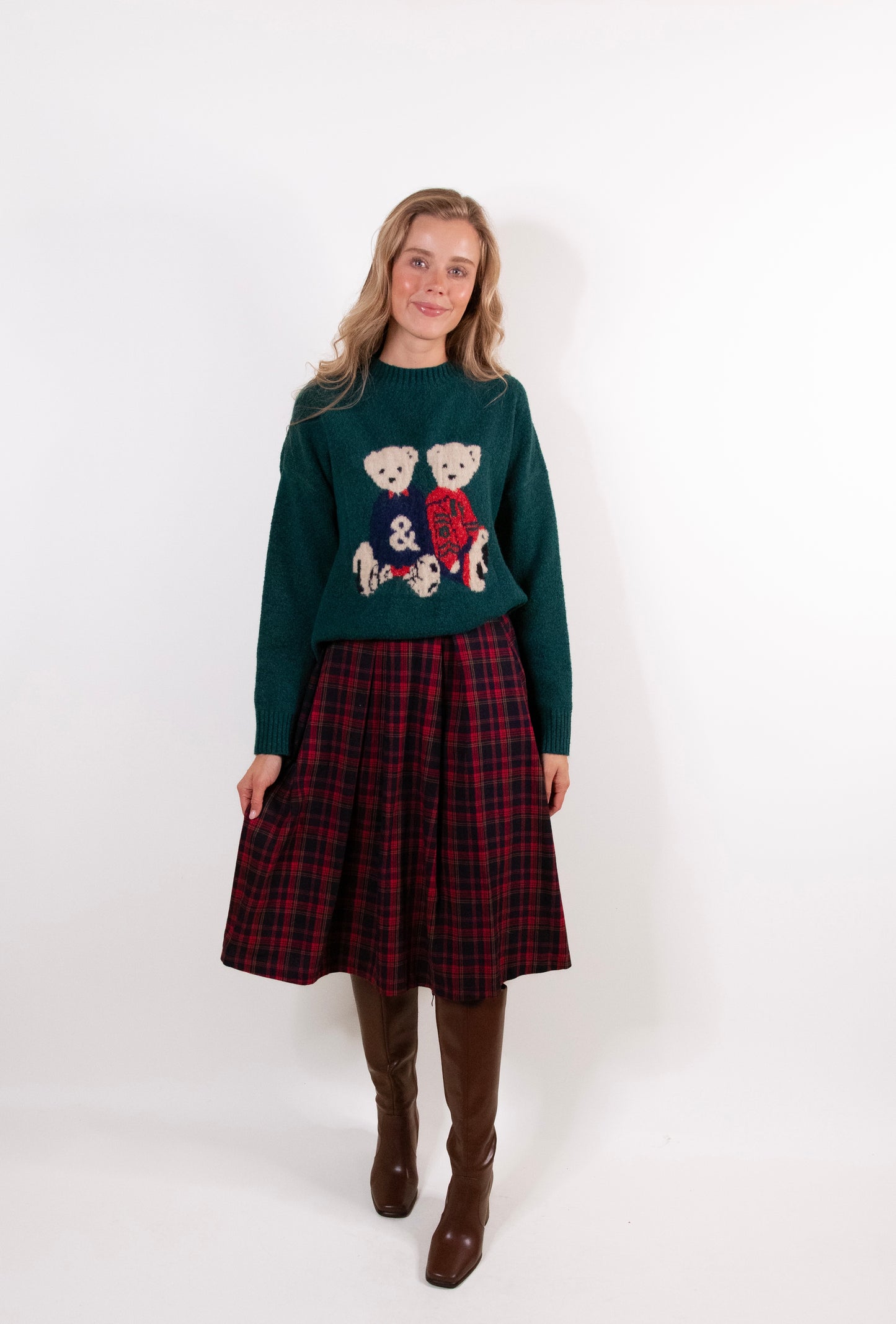 The Perfect Bear Knit Sweater in Hunter Green