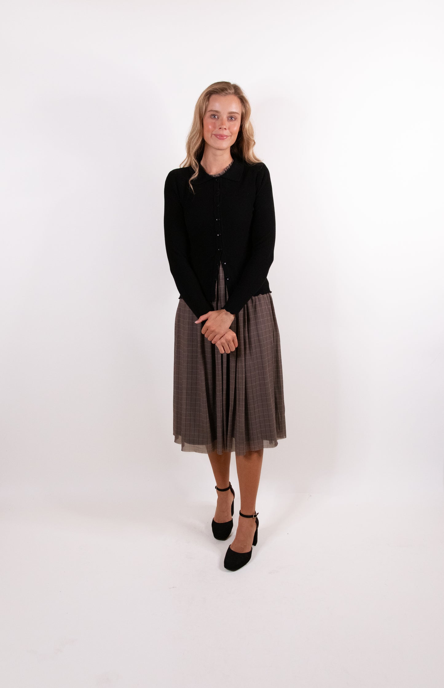 The Molly Button Down Ribbed Knit Polo Top