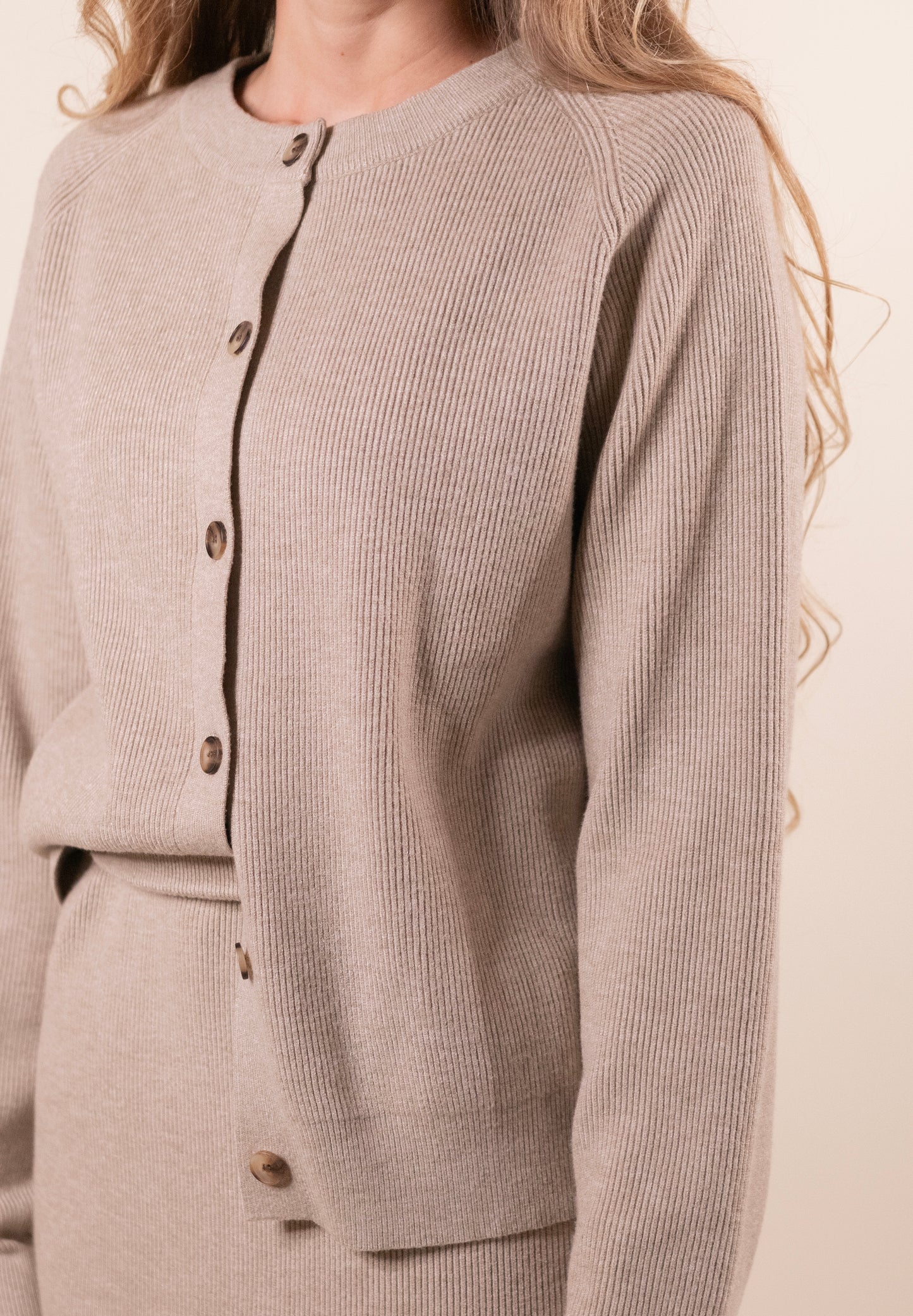 The Willow Ribbed Knit Sweater Set in Oatmeal