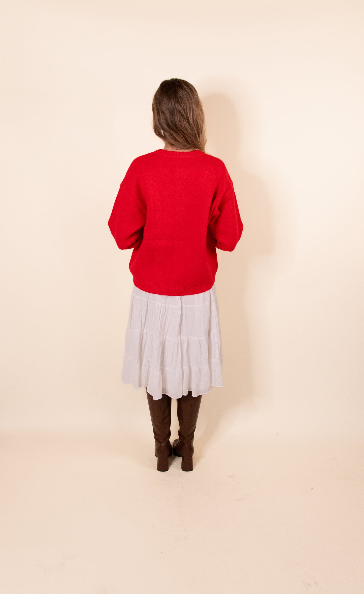 The Good Dog Oversized Cardigan in Red