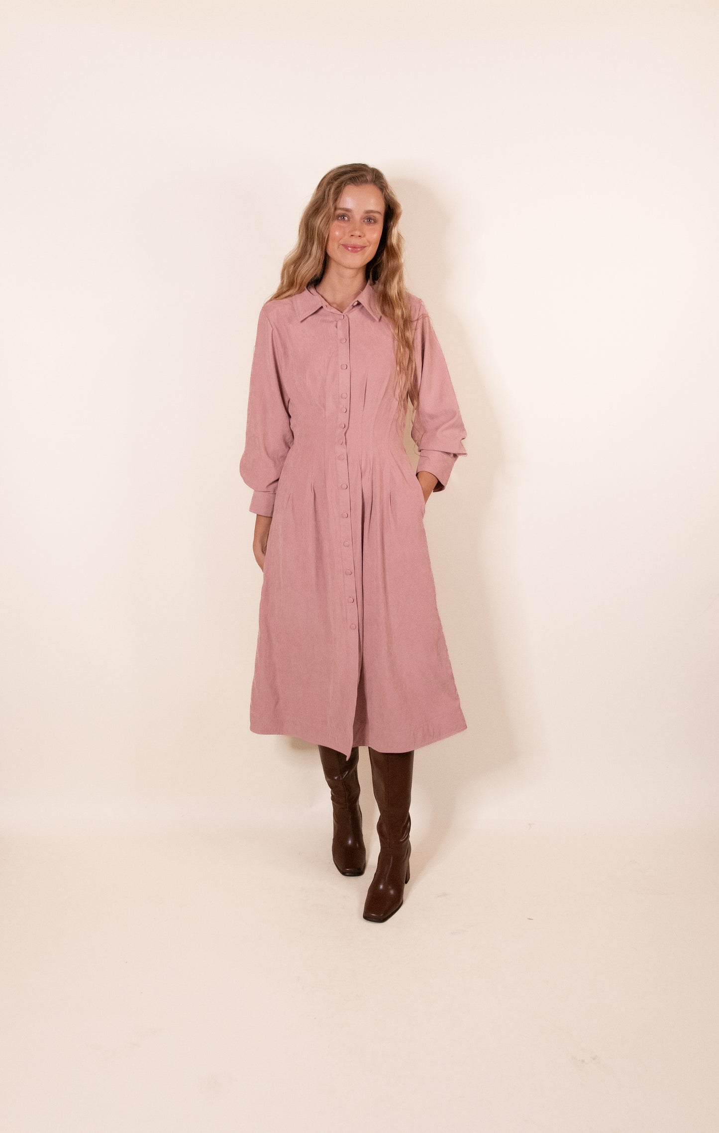 The Marley Pleated Waist Midi Dress