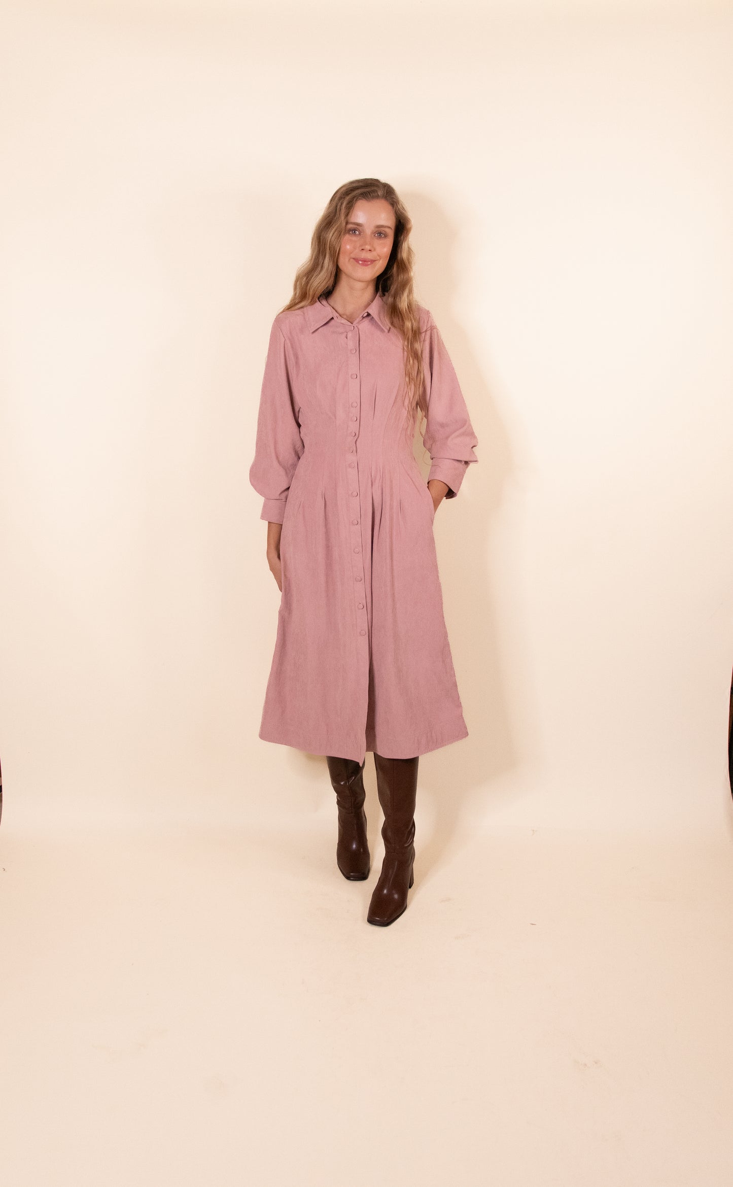 The Marley Pleated Waist Midi Dress