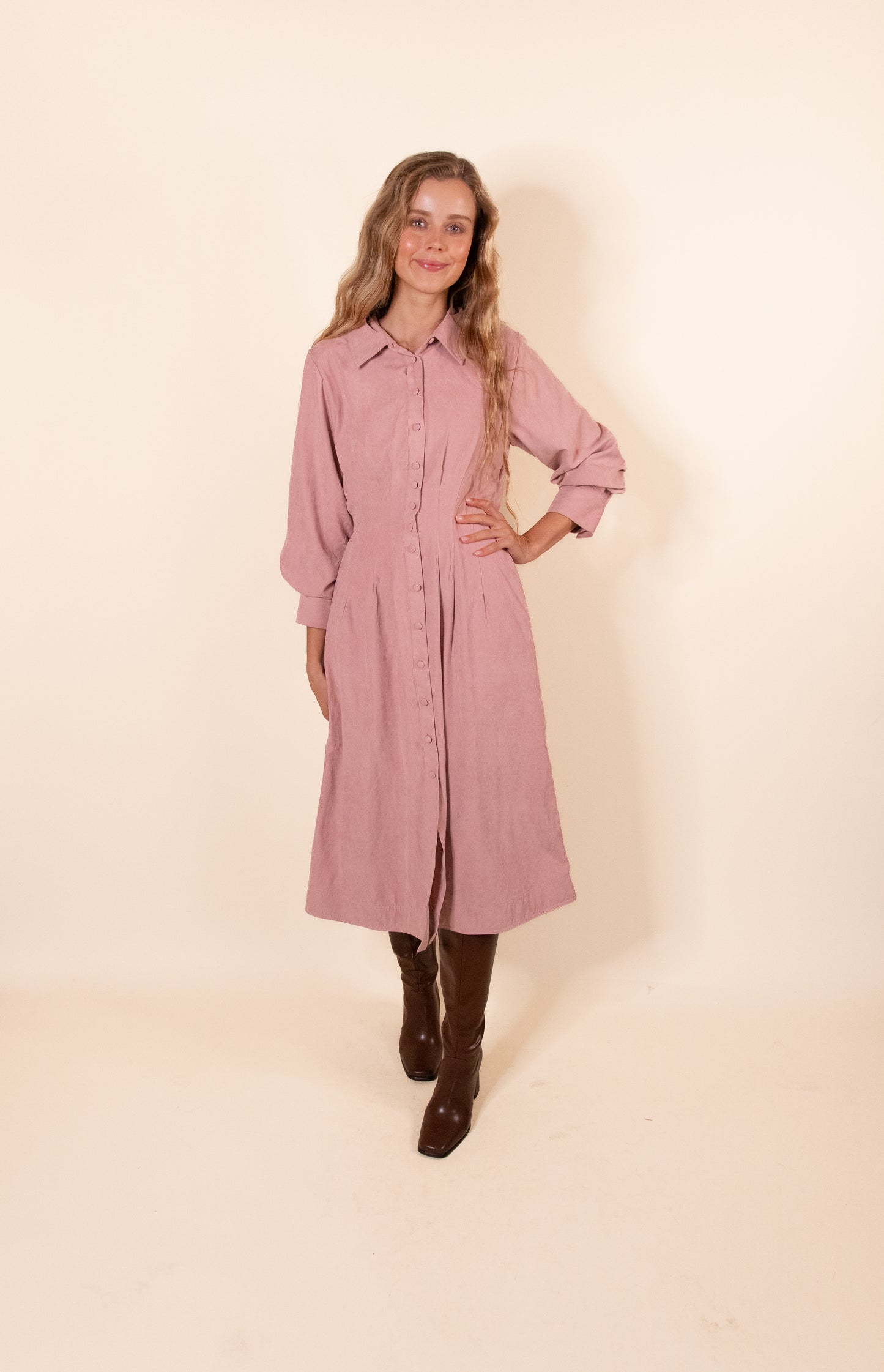 The Marley Pleated Waist Midi Dress