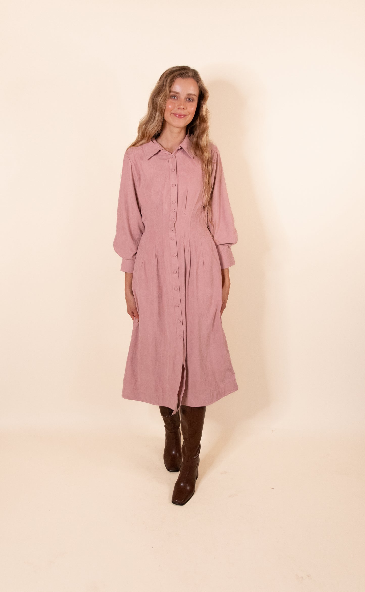 The Marley Pleated Waist Midi Dress