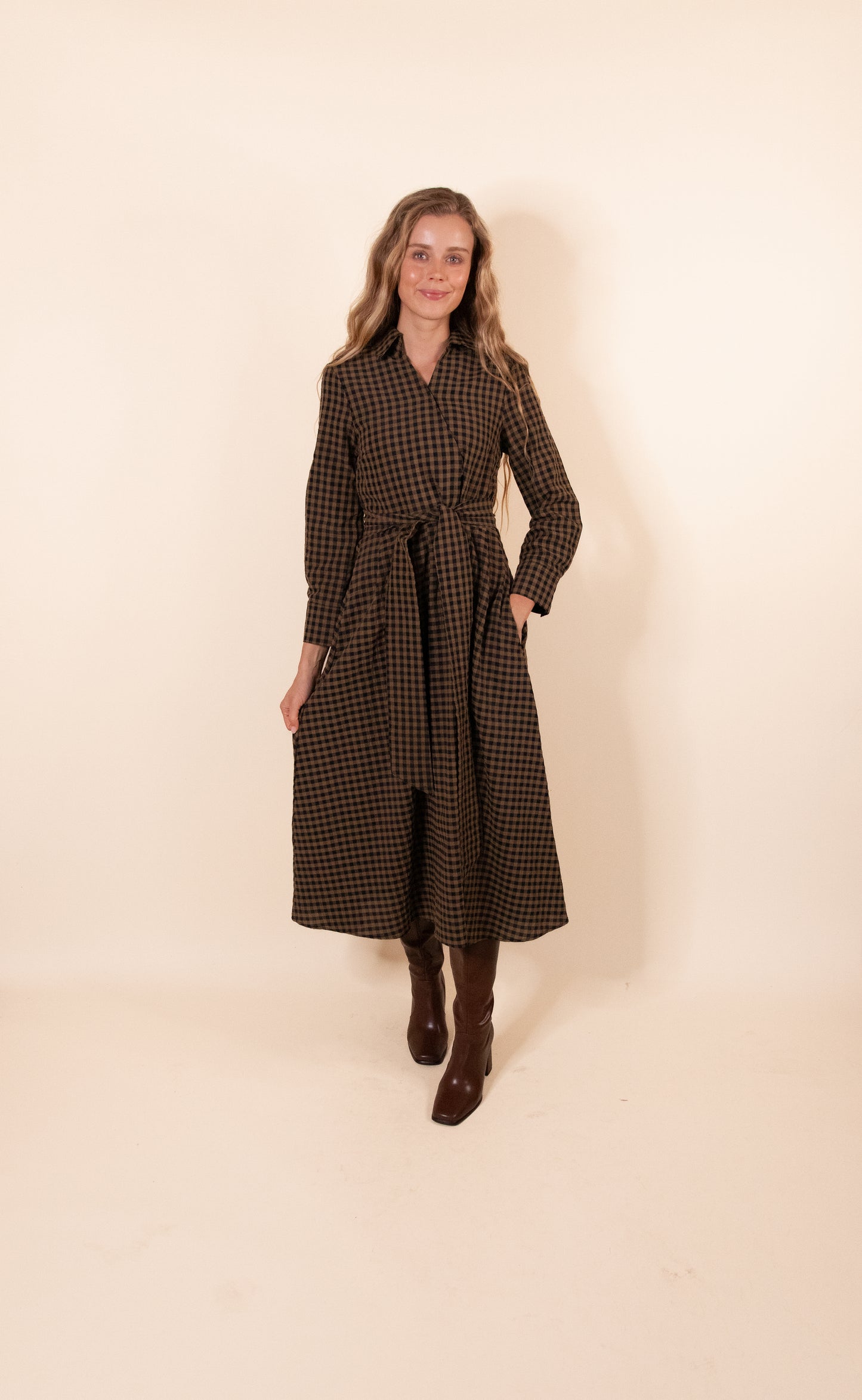 The Zoe Plaid Shirt Dress