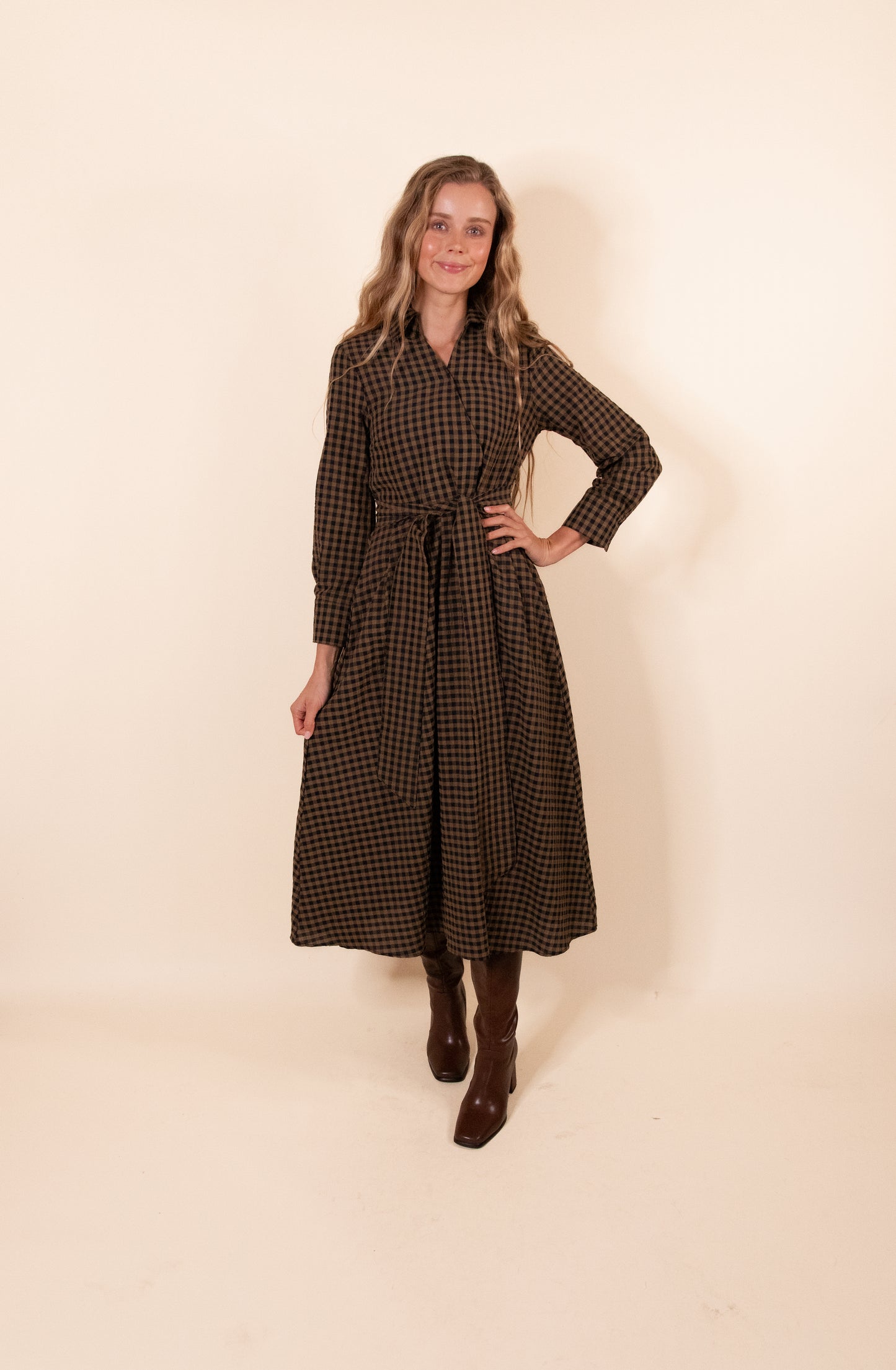 The Zoe Plaid Shirt Dress