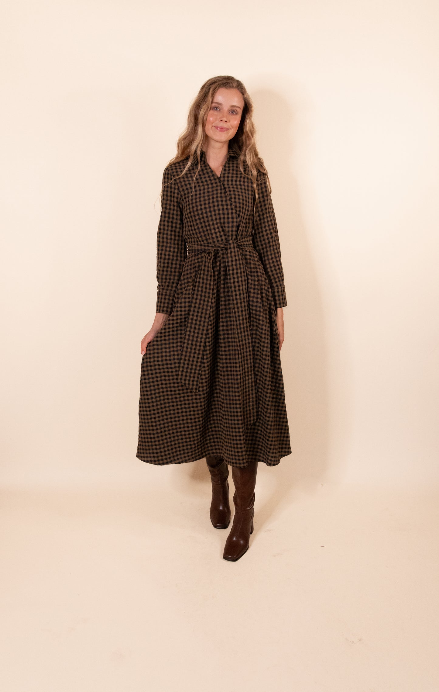 The Zoe Plaid Shirt Dress