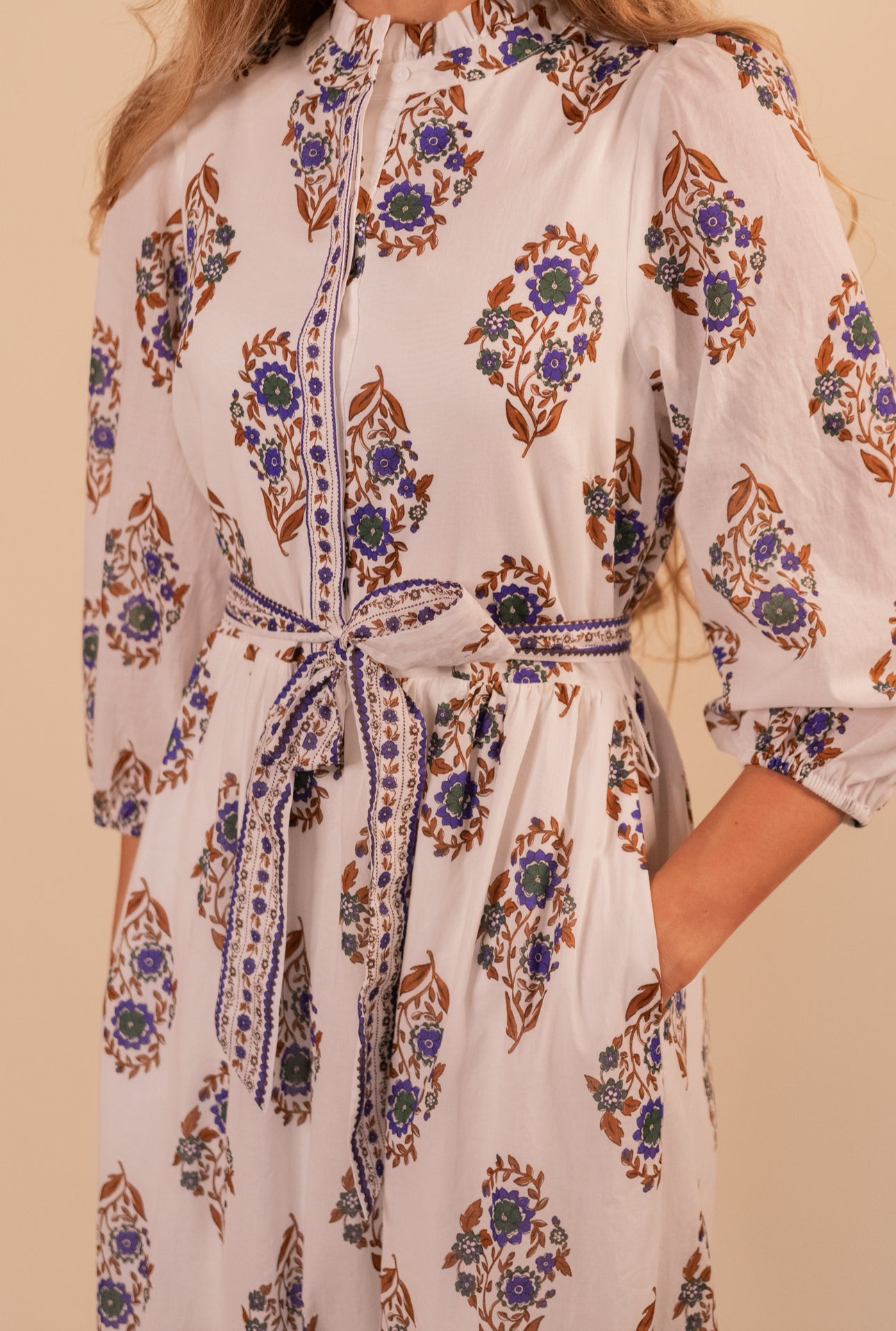 The Lauren Midi Dress in Navy Floral