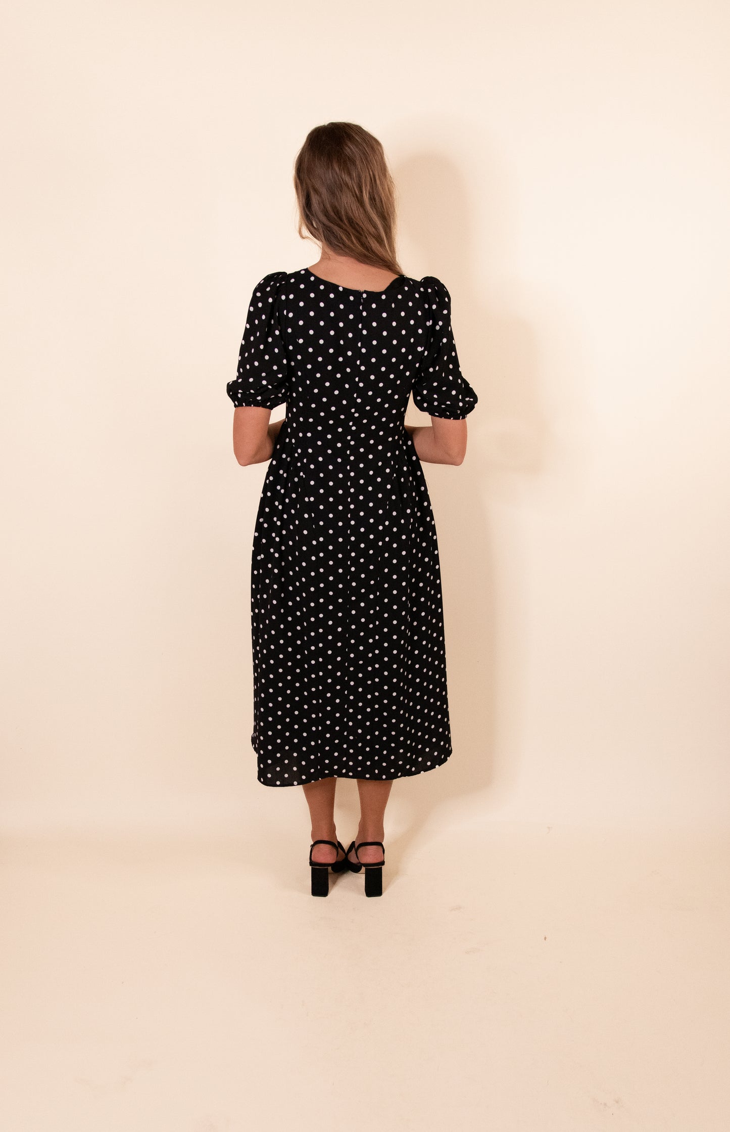 The Leah Polka Dot Dress in Black & White