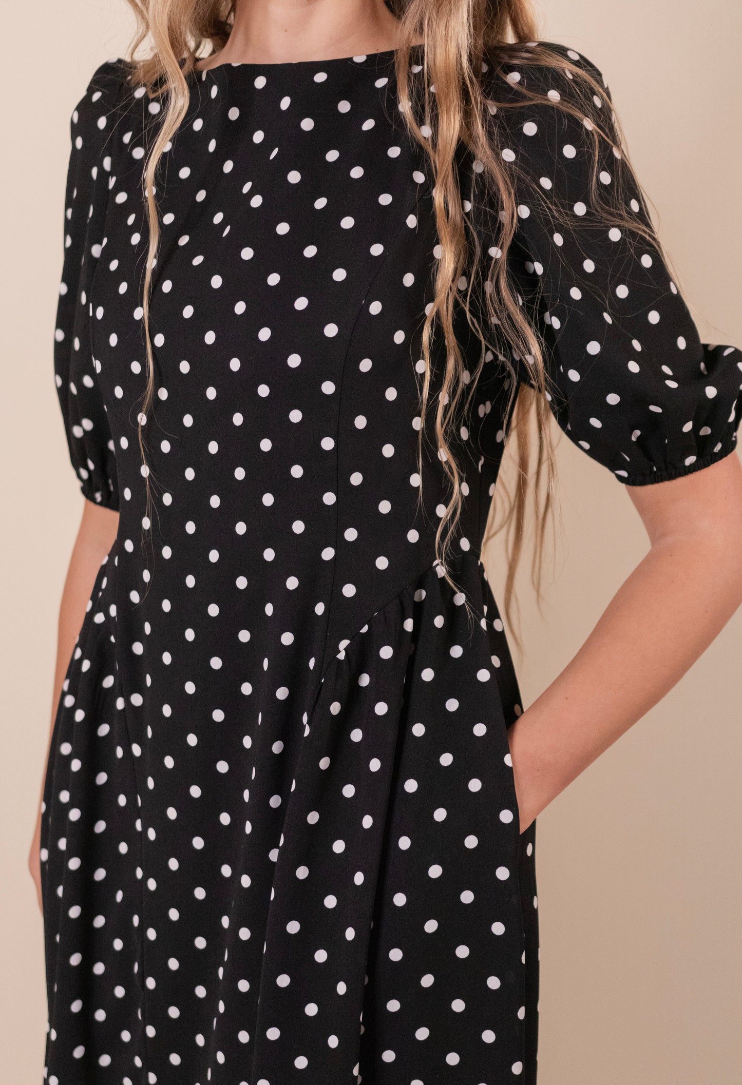 The Leah Polka Dot Dress in Black & White