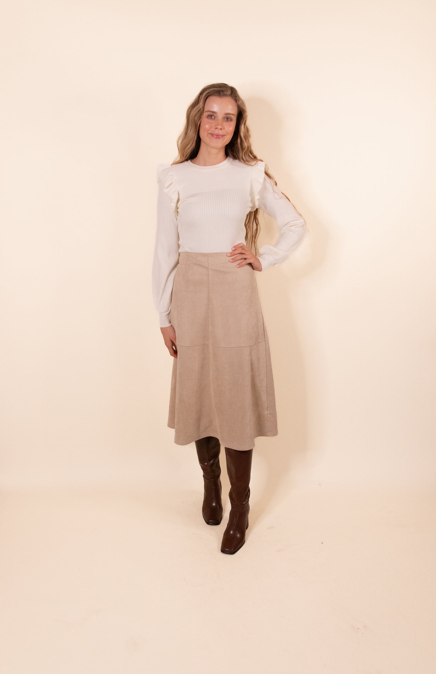 The Ellis Suede Skirt