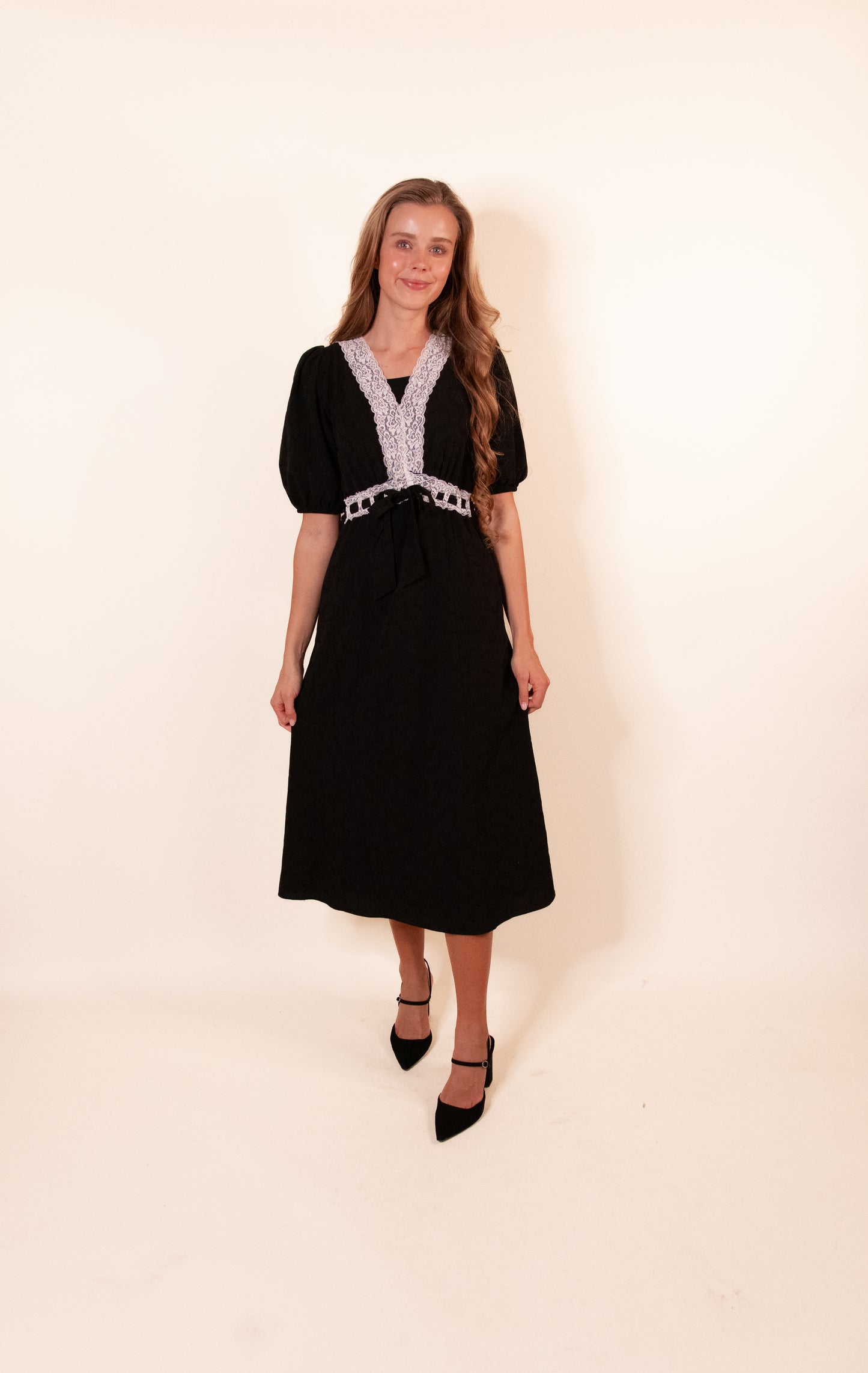 The Clara Lace Trim Dress