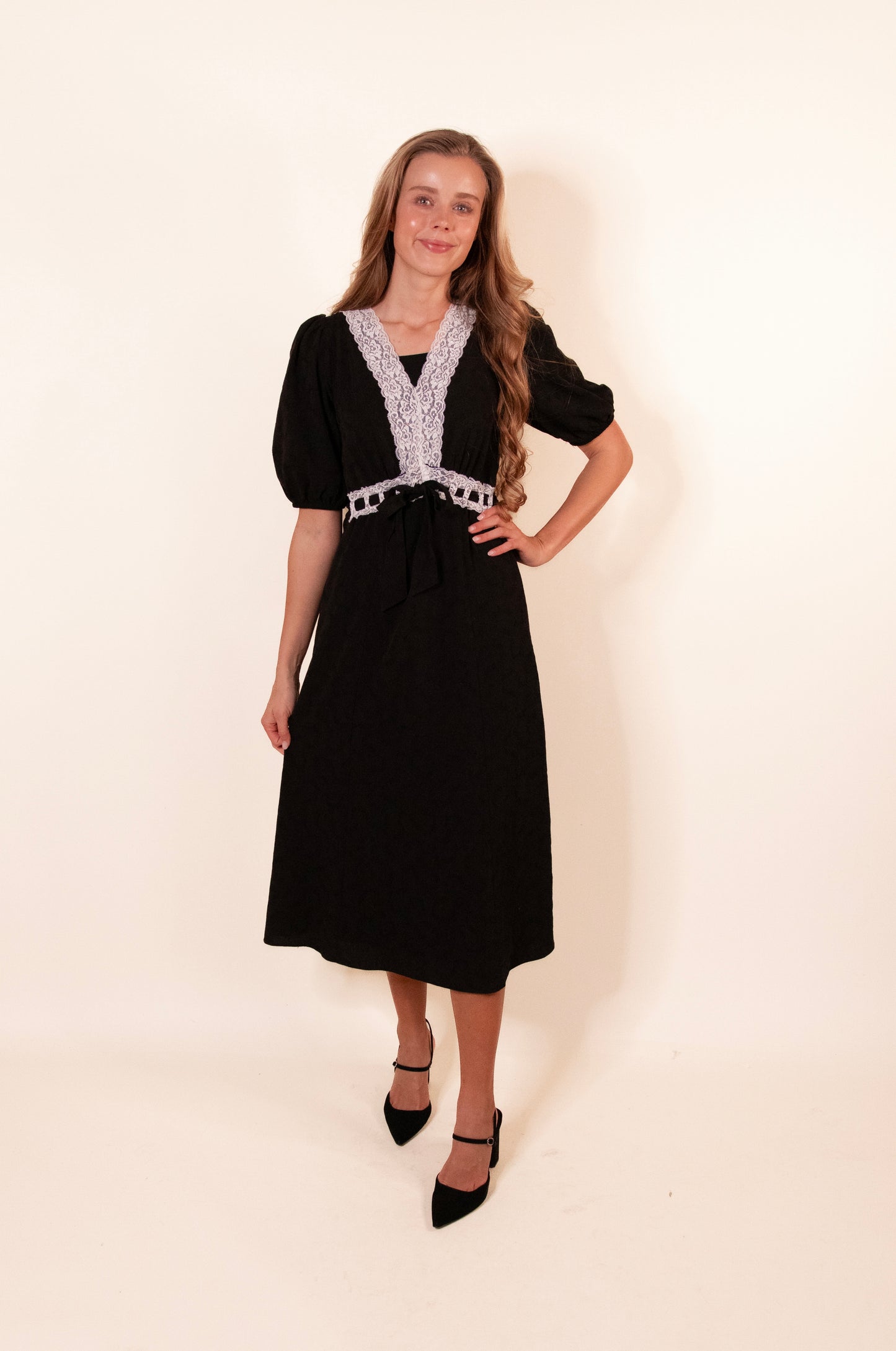 The Clara Lace Trim Dress