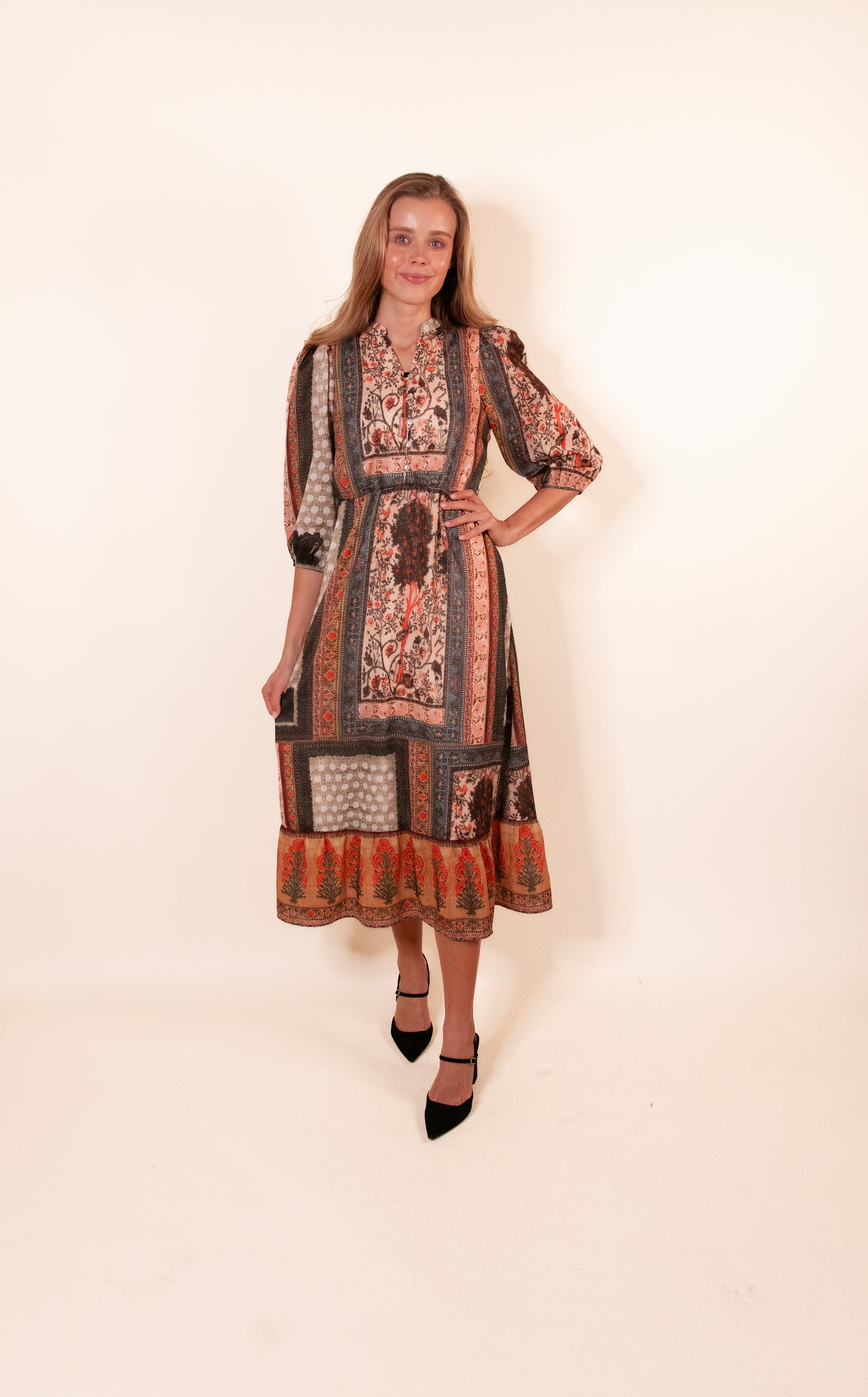 The Jade Patterned Midi Dress