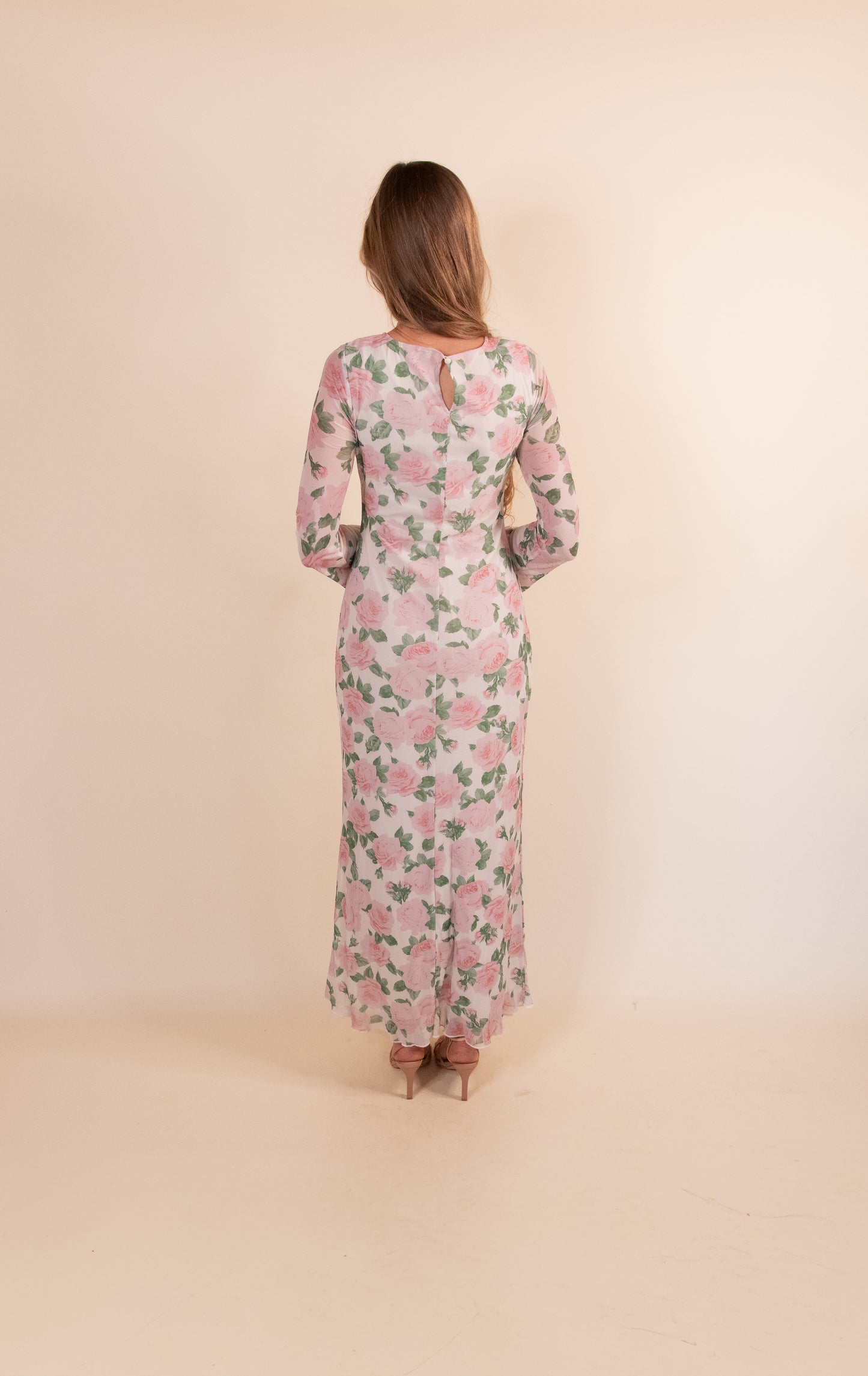 The Lola Mesh Maxi in Ivory Floral