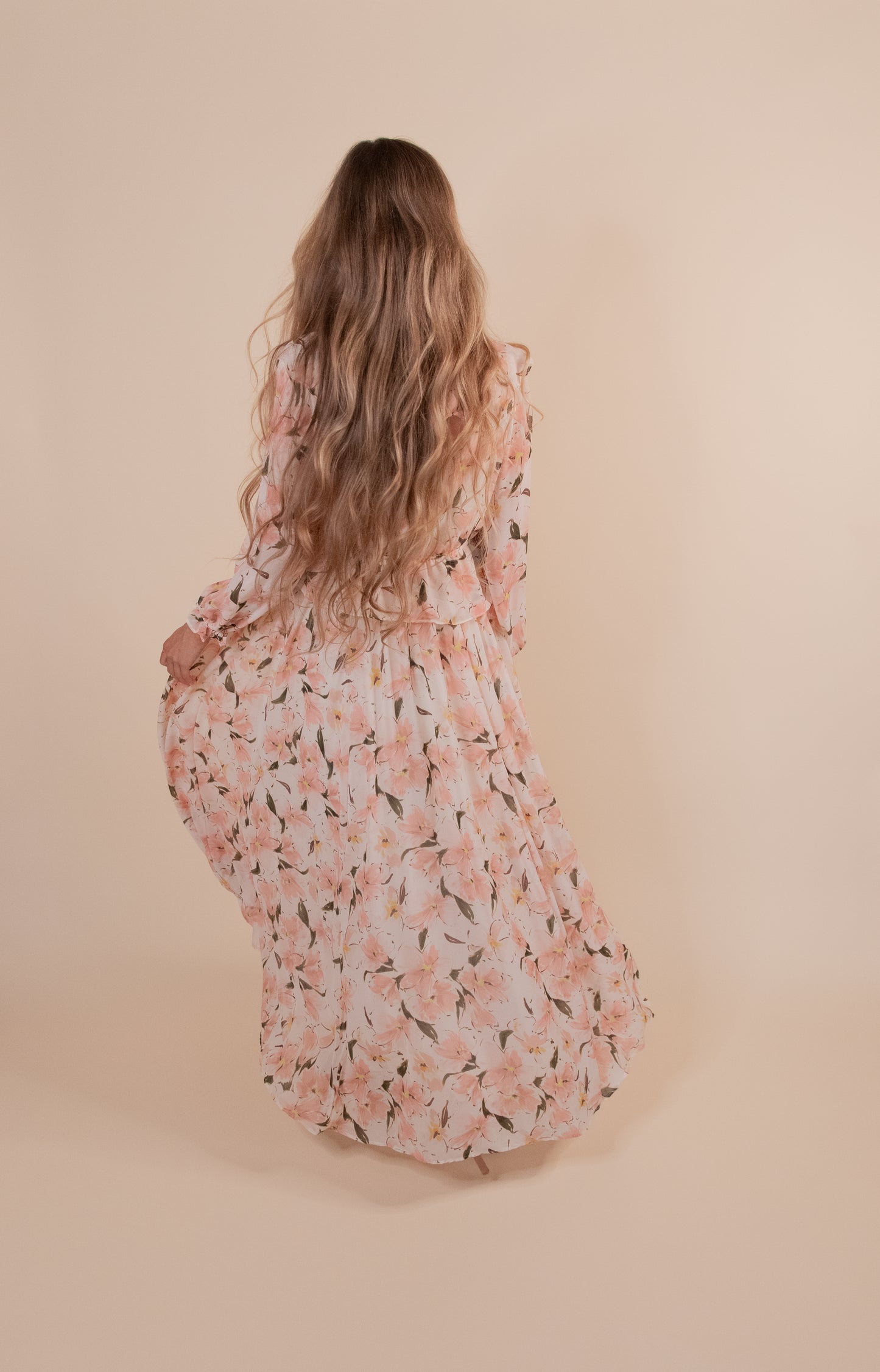 The Eden Floral Maxi Dress in Creme Floral