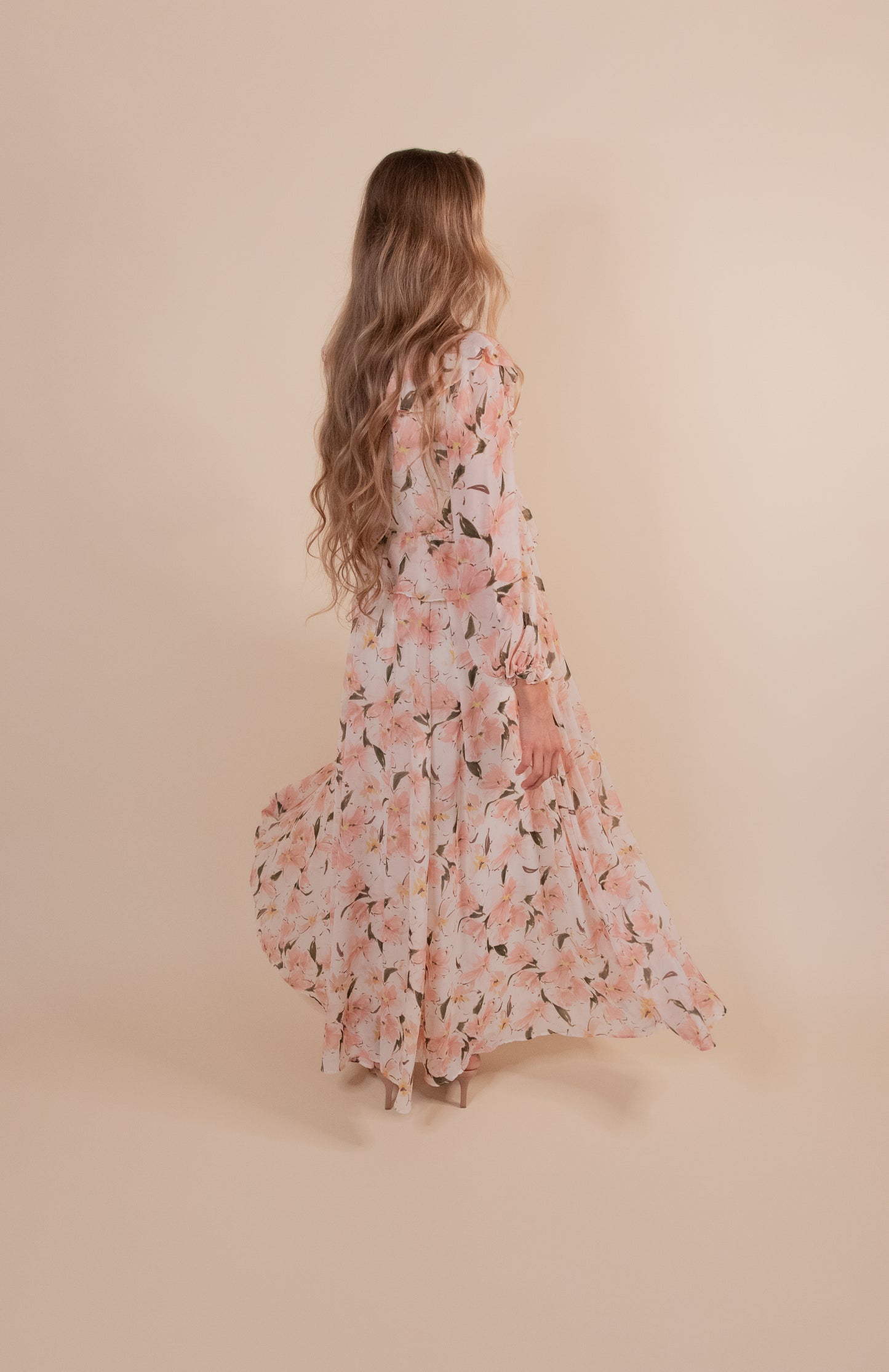 The Eden Floral Maxi Dress in Creme Floral