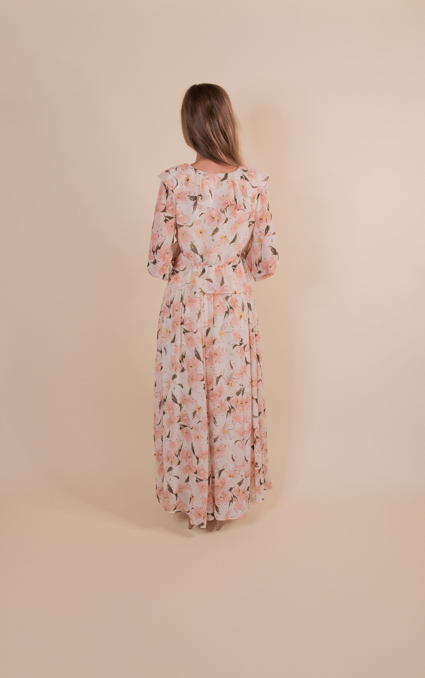 The Eden Floral Maxi Dress in Creme Floral