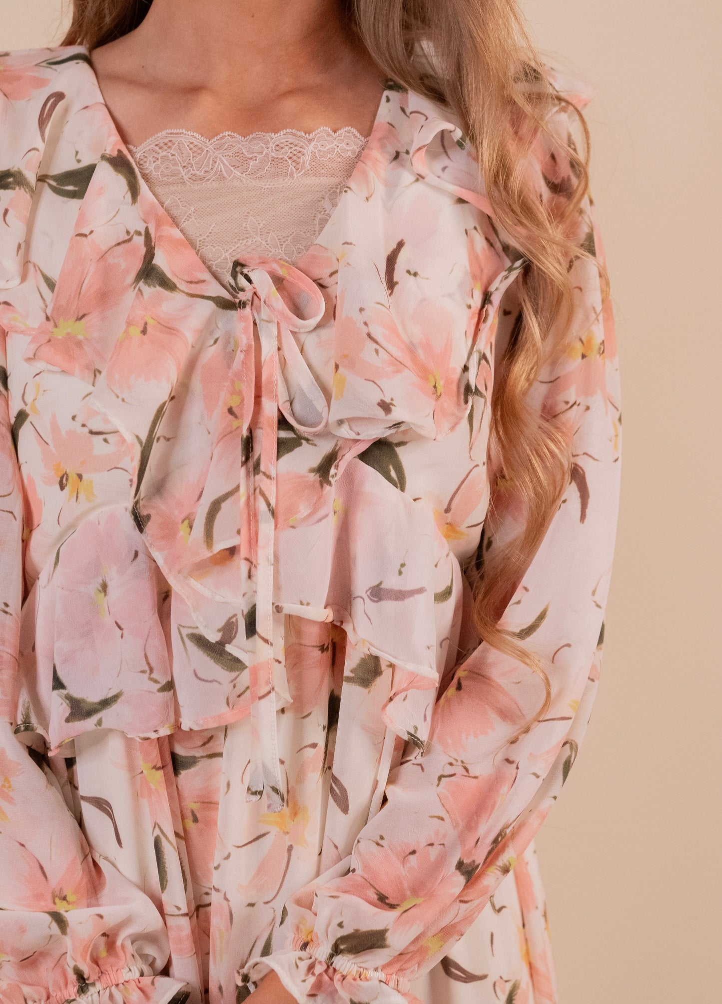 The Eden Floral Maxi Dress in Creme Floral