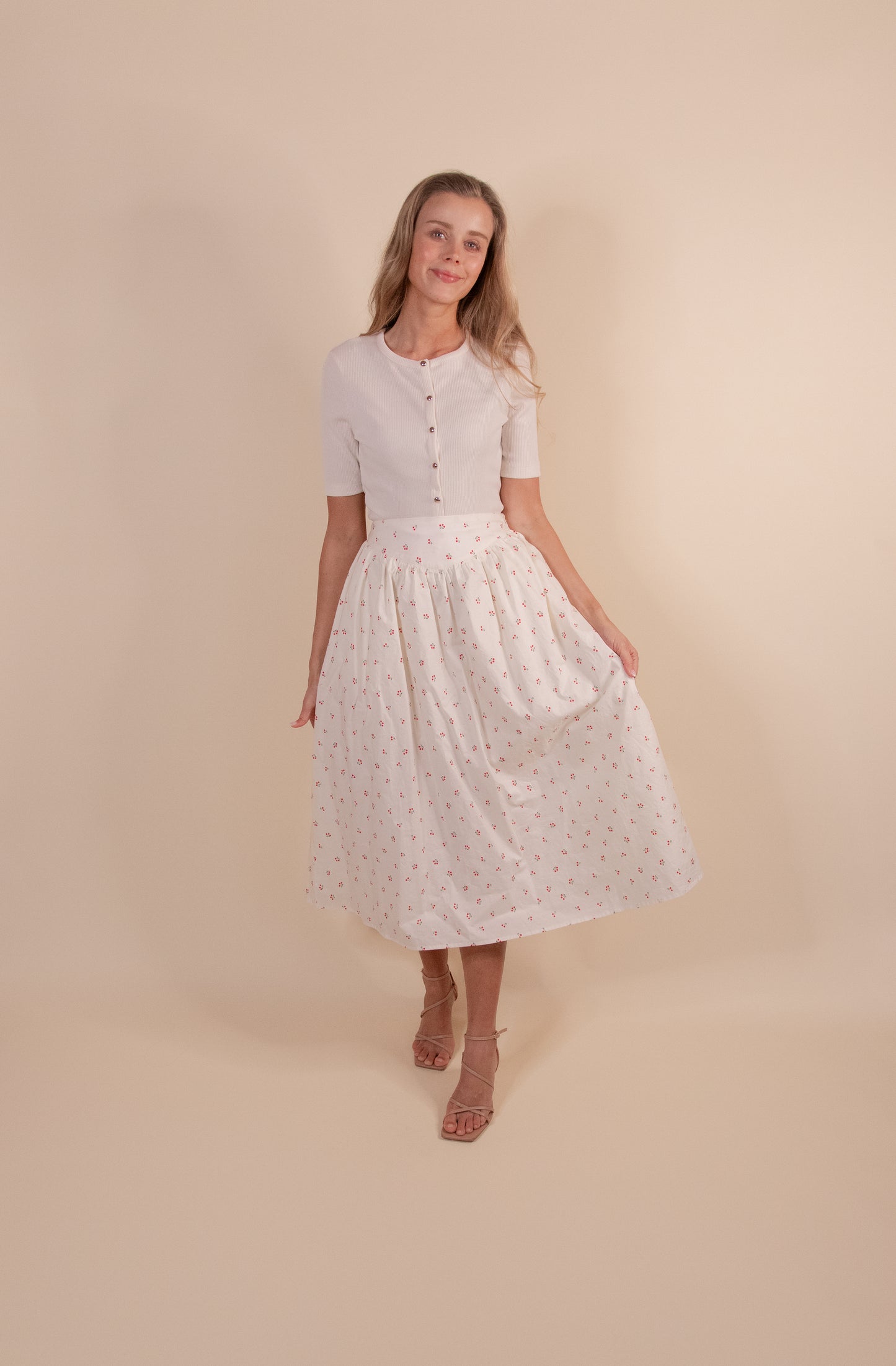 The Perfect Cherry Midi Skirt