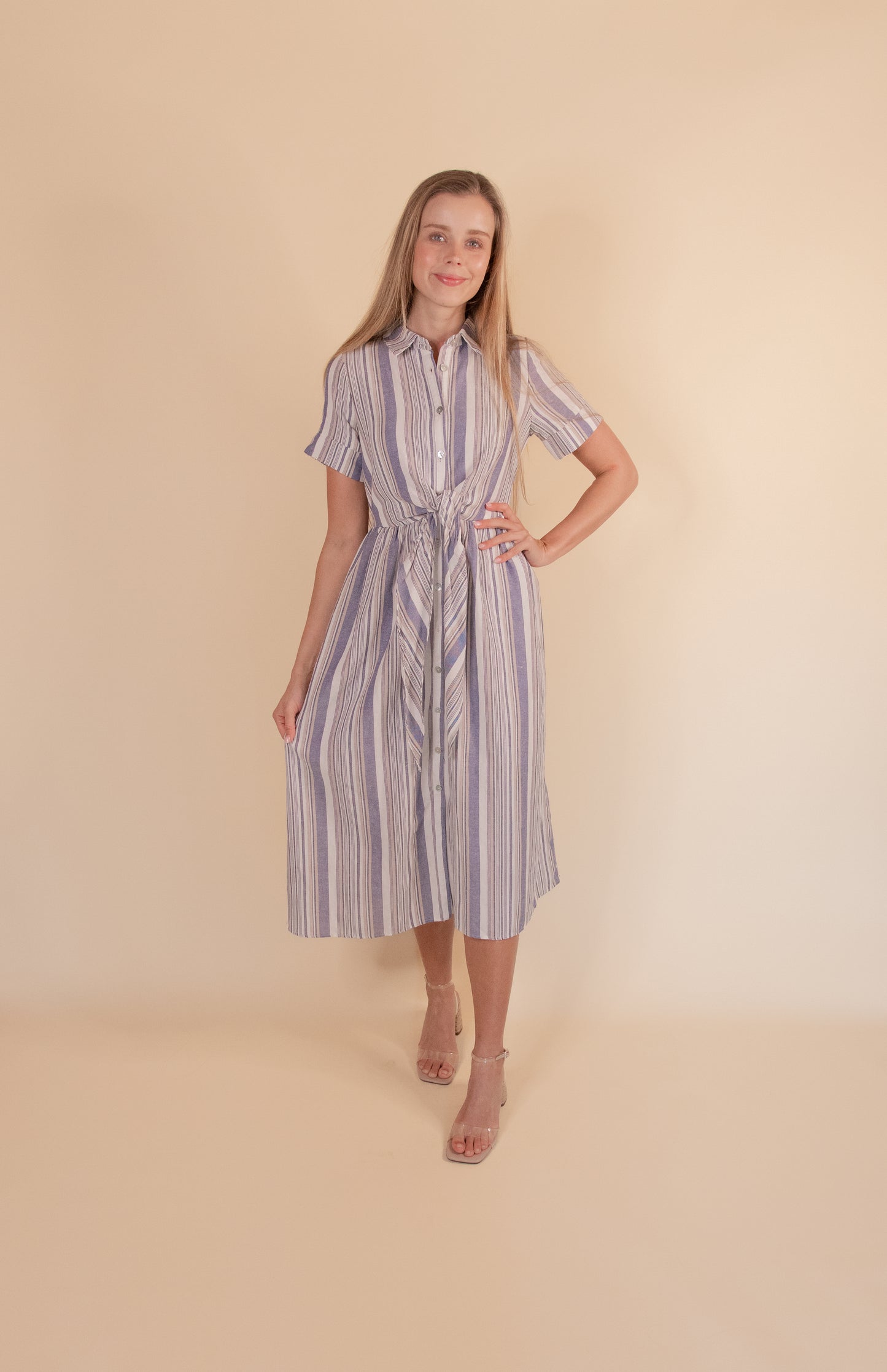 The Emma Front Tie Stripe Dress