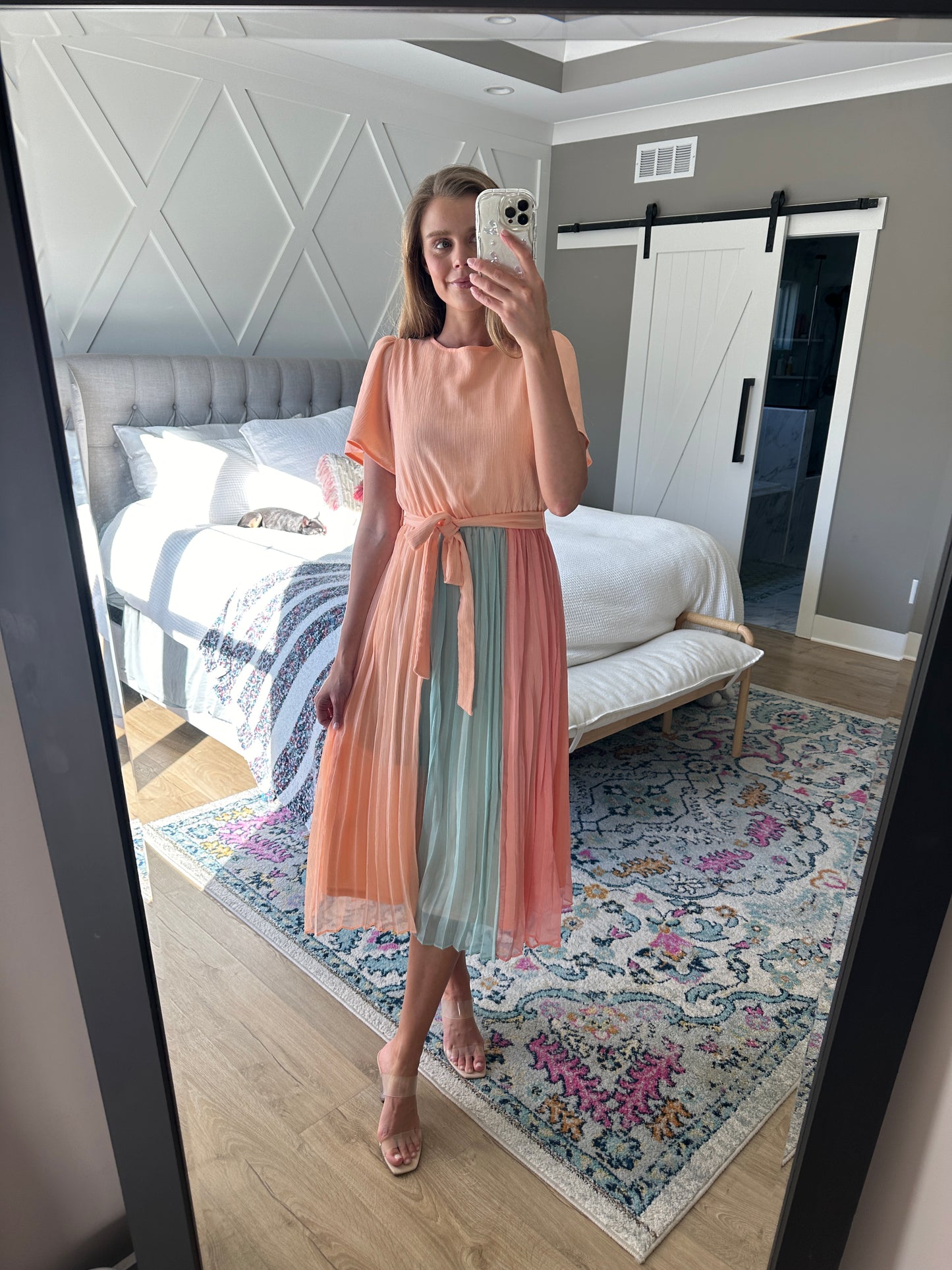 The Emery Pleated Chiffon Dress