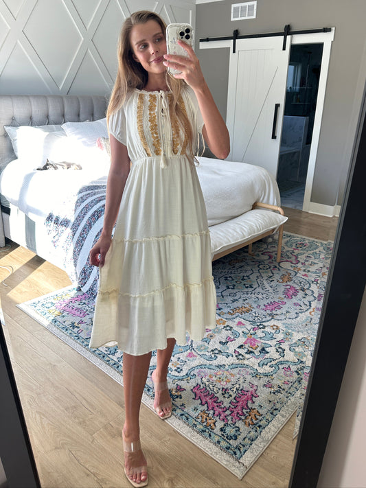 The Demi Dress in Cream