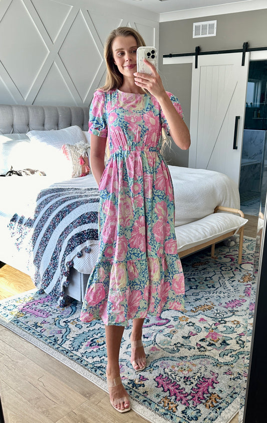 The Nora Watercolor Floral Dress