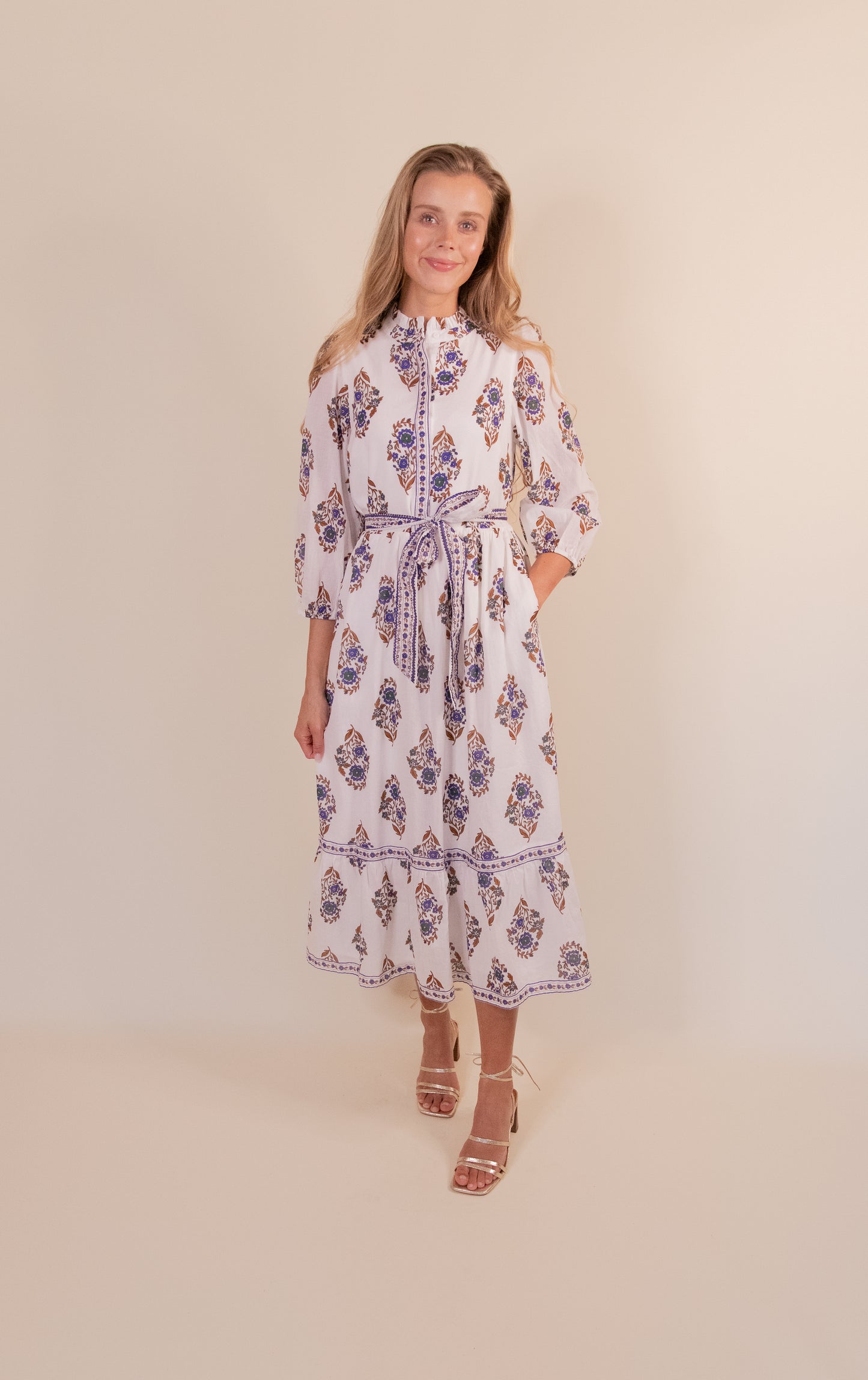 The Lauren Midi Dress in Navy Floral
