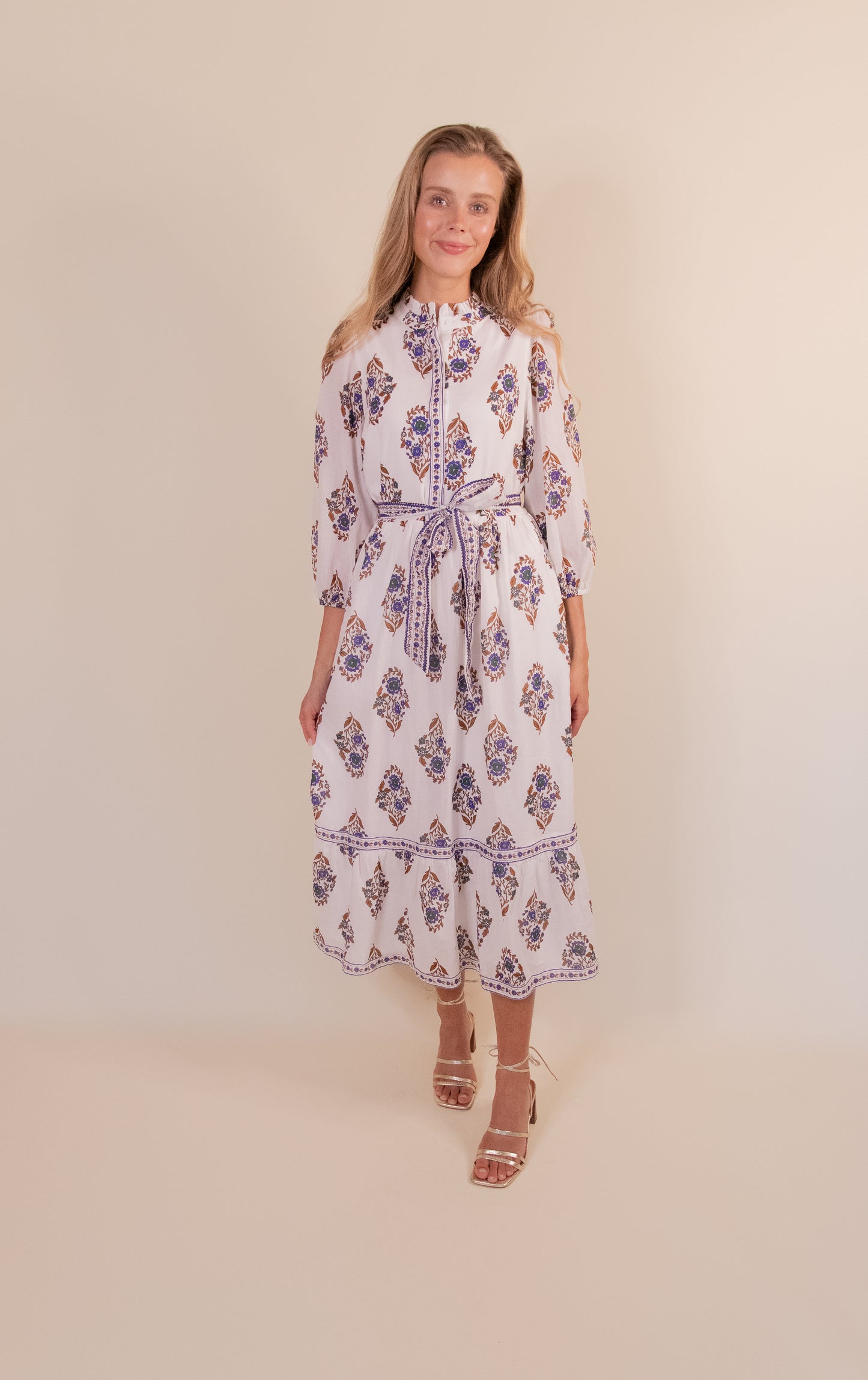The Lauren Midi Dress in Navy Floral