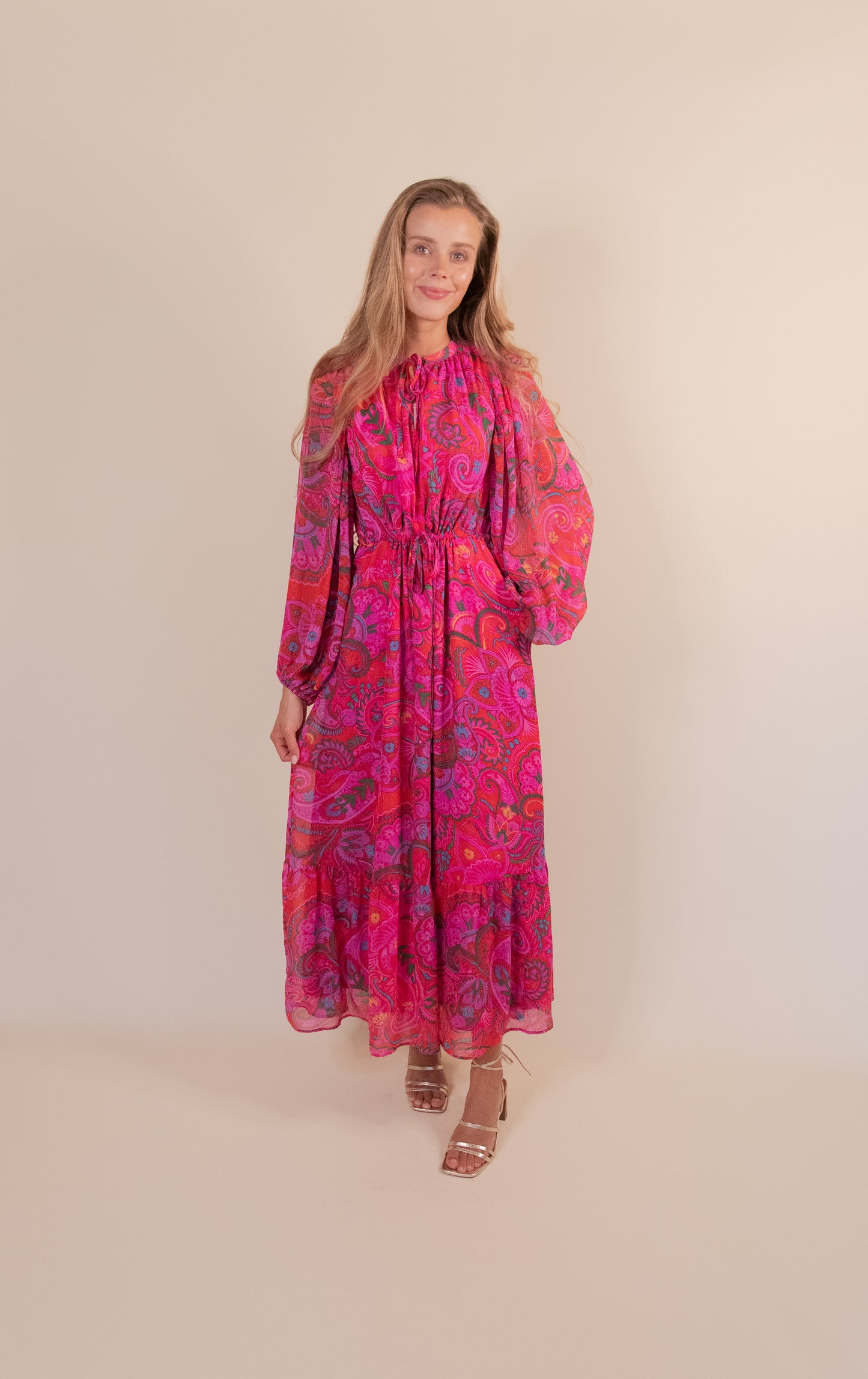 The Lexi Floral Maxi Dress in Fucshia