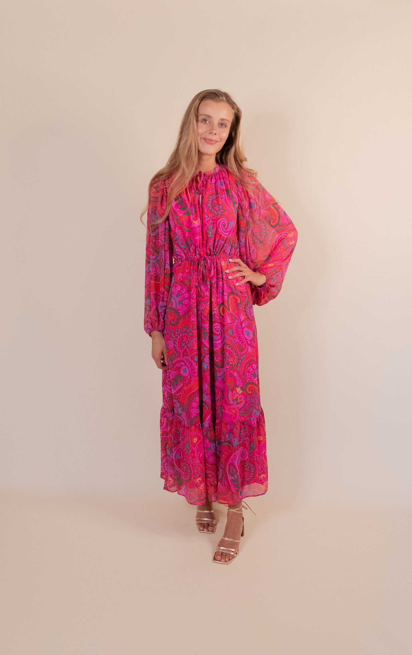 The Lexi Floral Maxi Dress in Fucshia
