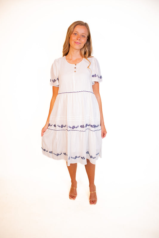 The Rory Embroidered Babydoll Dress