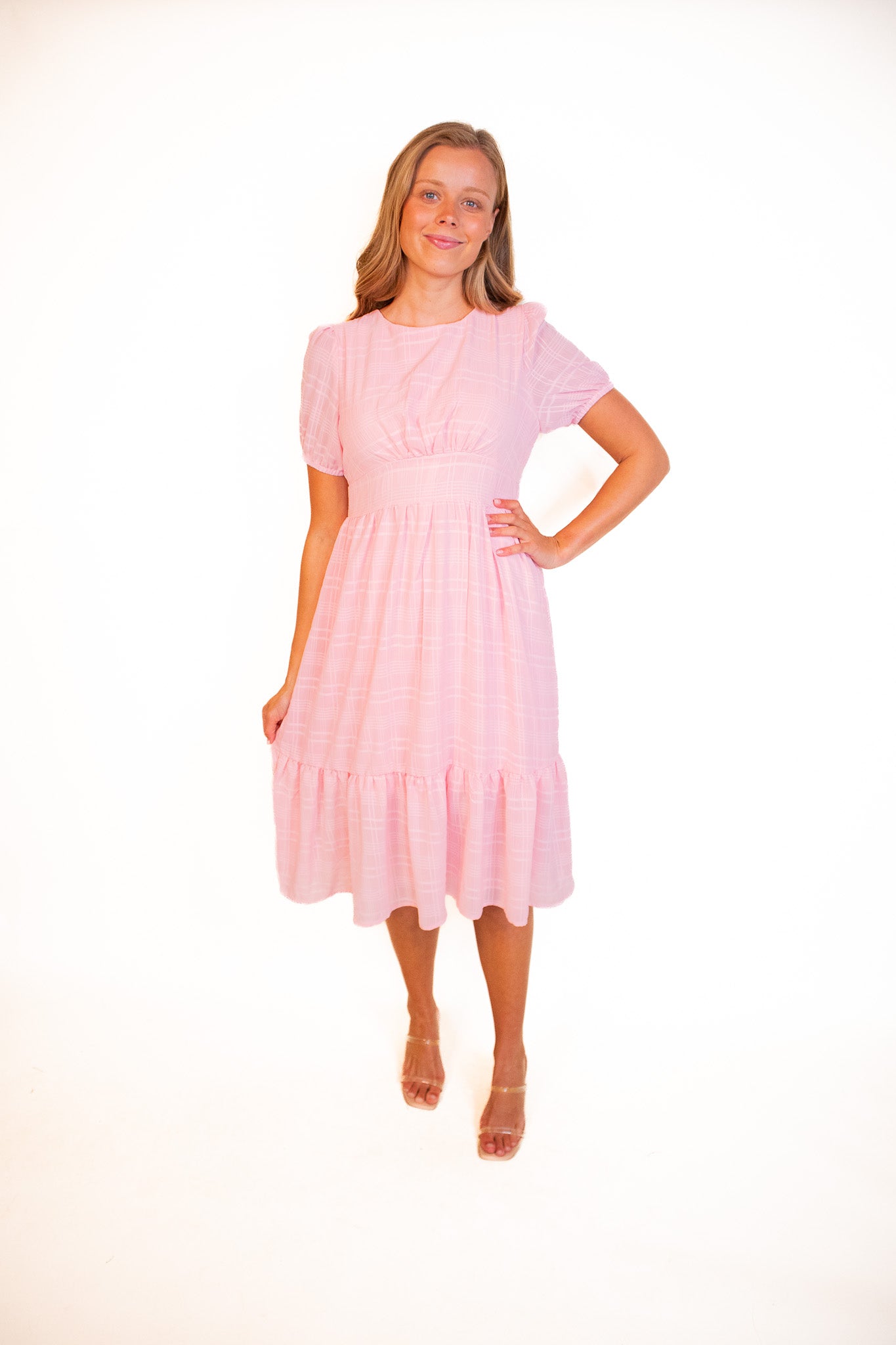 The Abigail Chiffon Midi in Pink