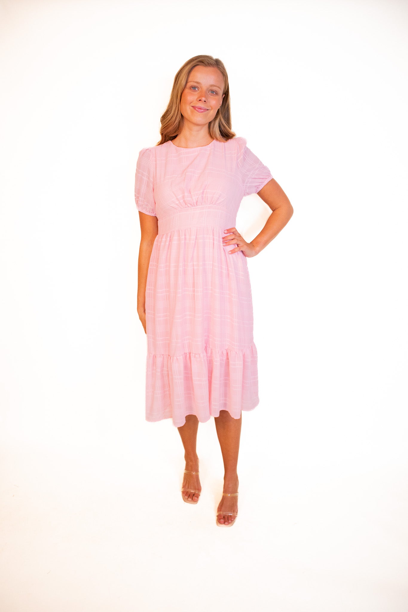 The Abigail Chiffon Midi in Pink