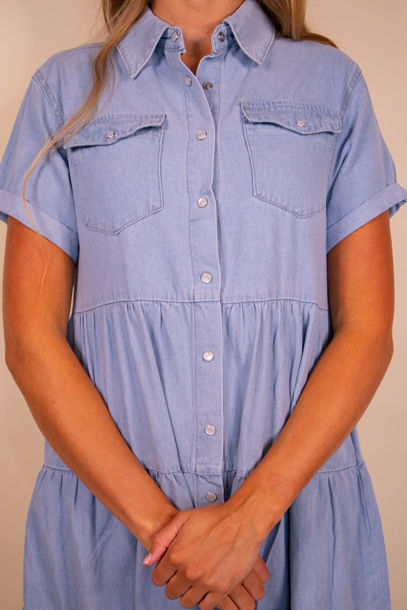 RESTOCKED - The Dorothy Denim Dress in Blue