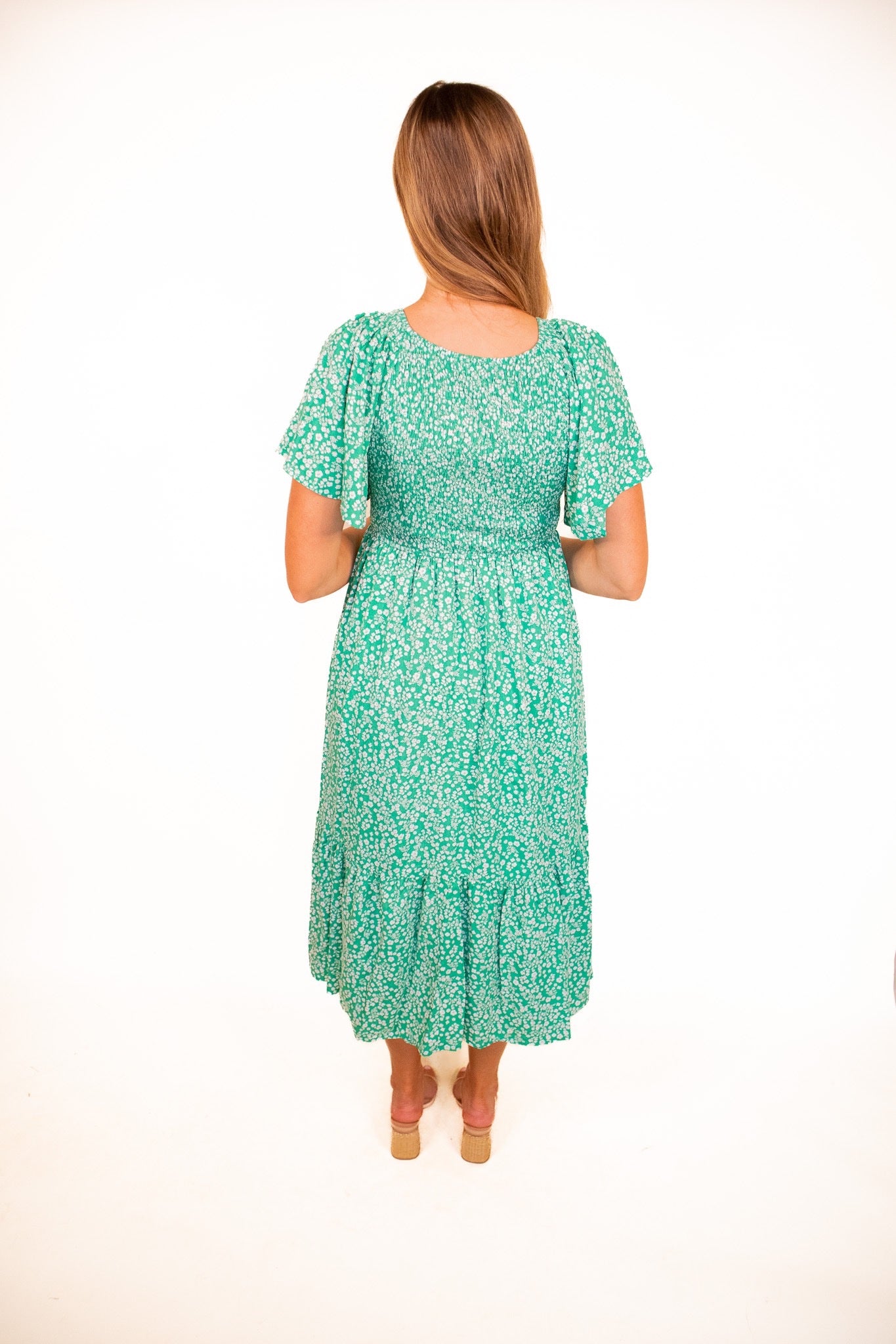 The Libby Dress in Green Floral