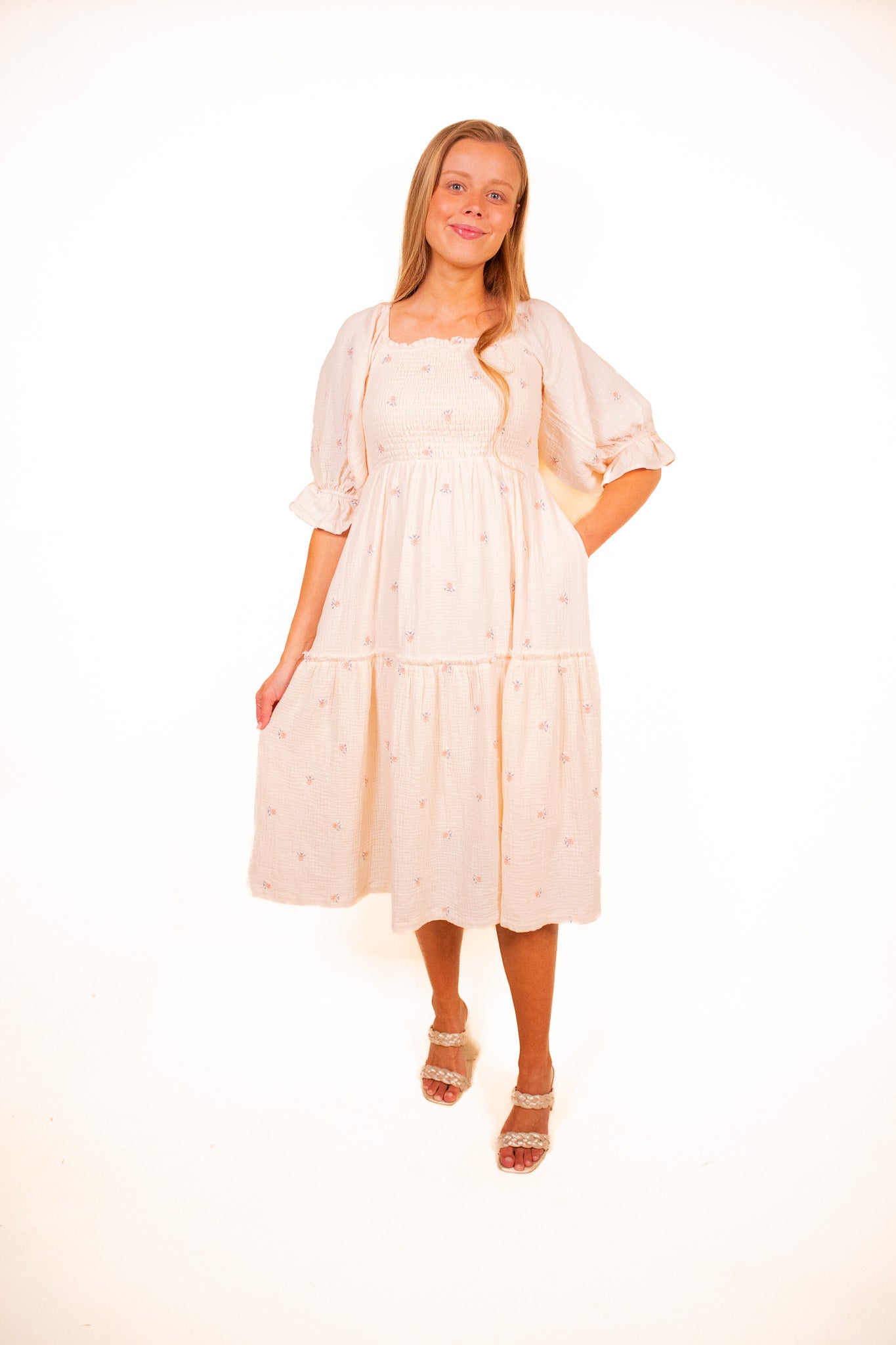 The Grace Smocked Embroidered Dress