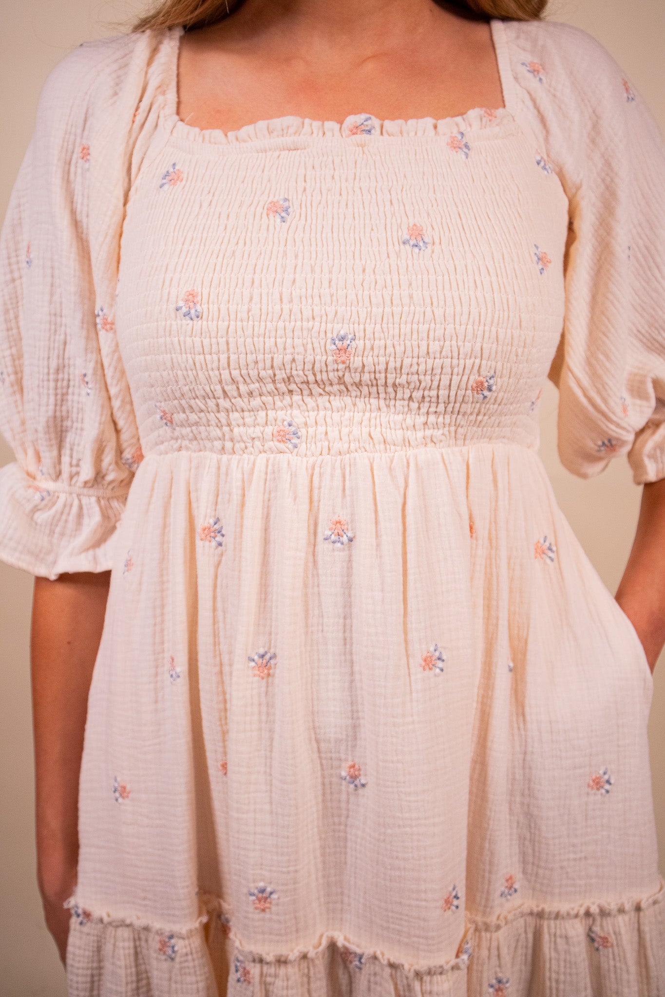 The Grace Smocked Embroidered Dress