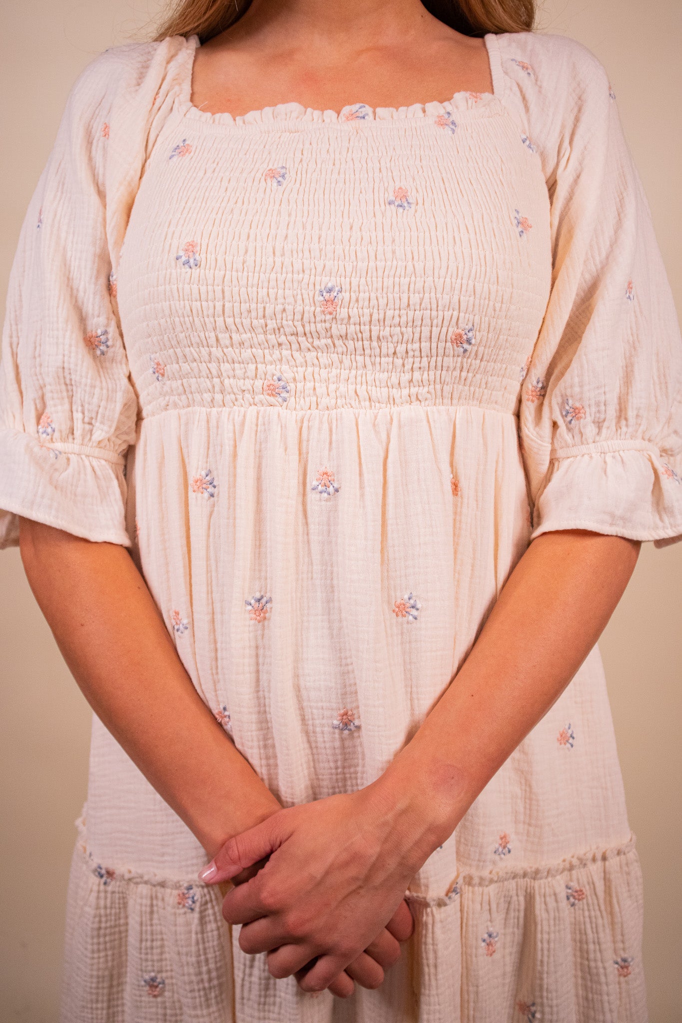 The Grace Smocked Embroidered Dress