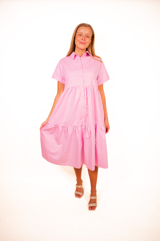 The Kenley Collar Dress in Baby Pink