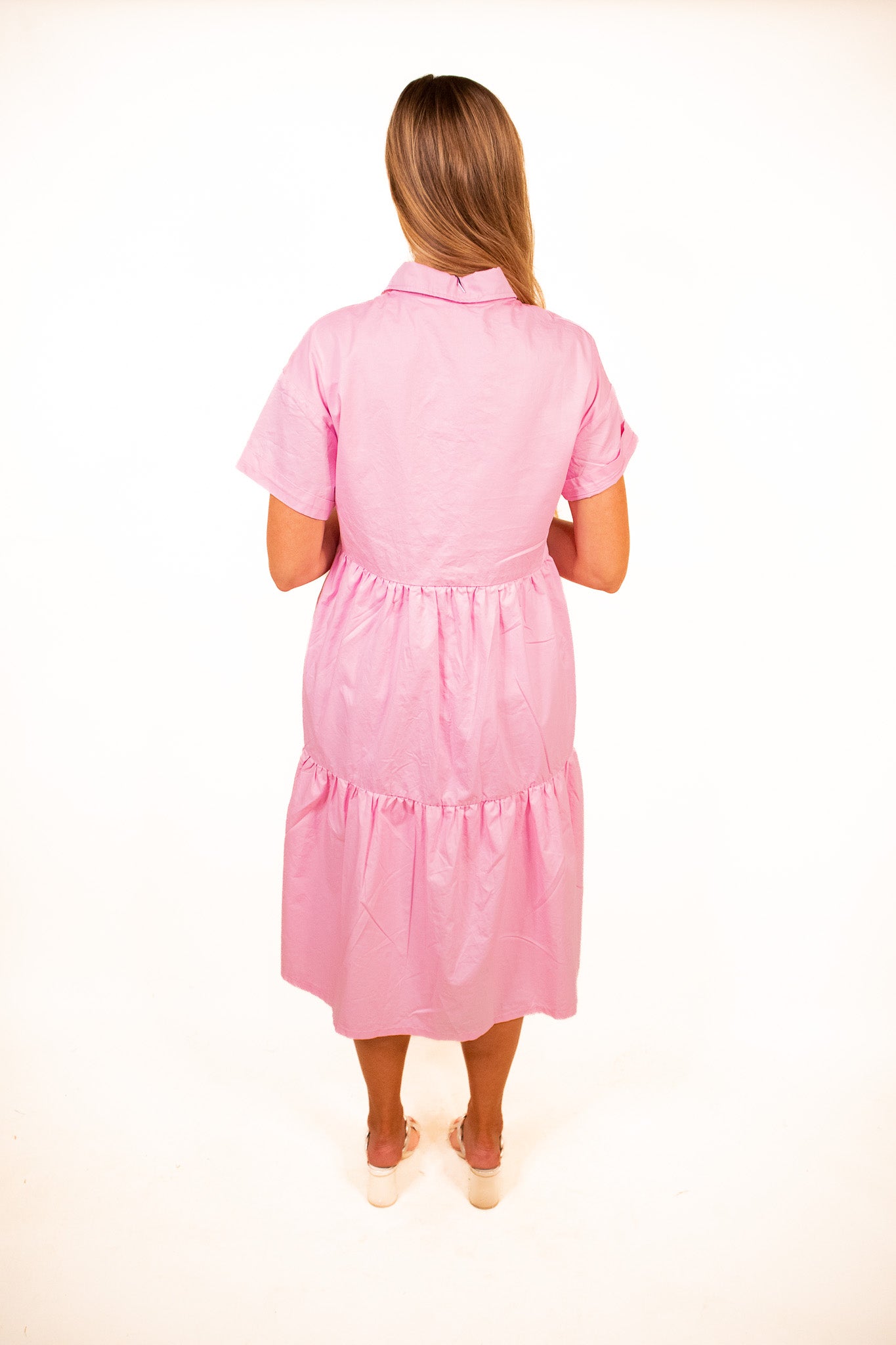 The Kenley Collar Dress in Baby Pink