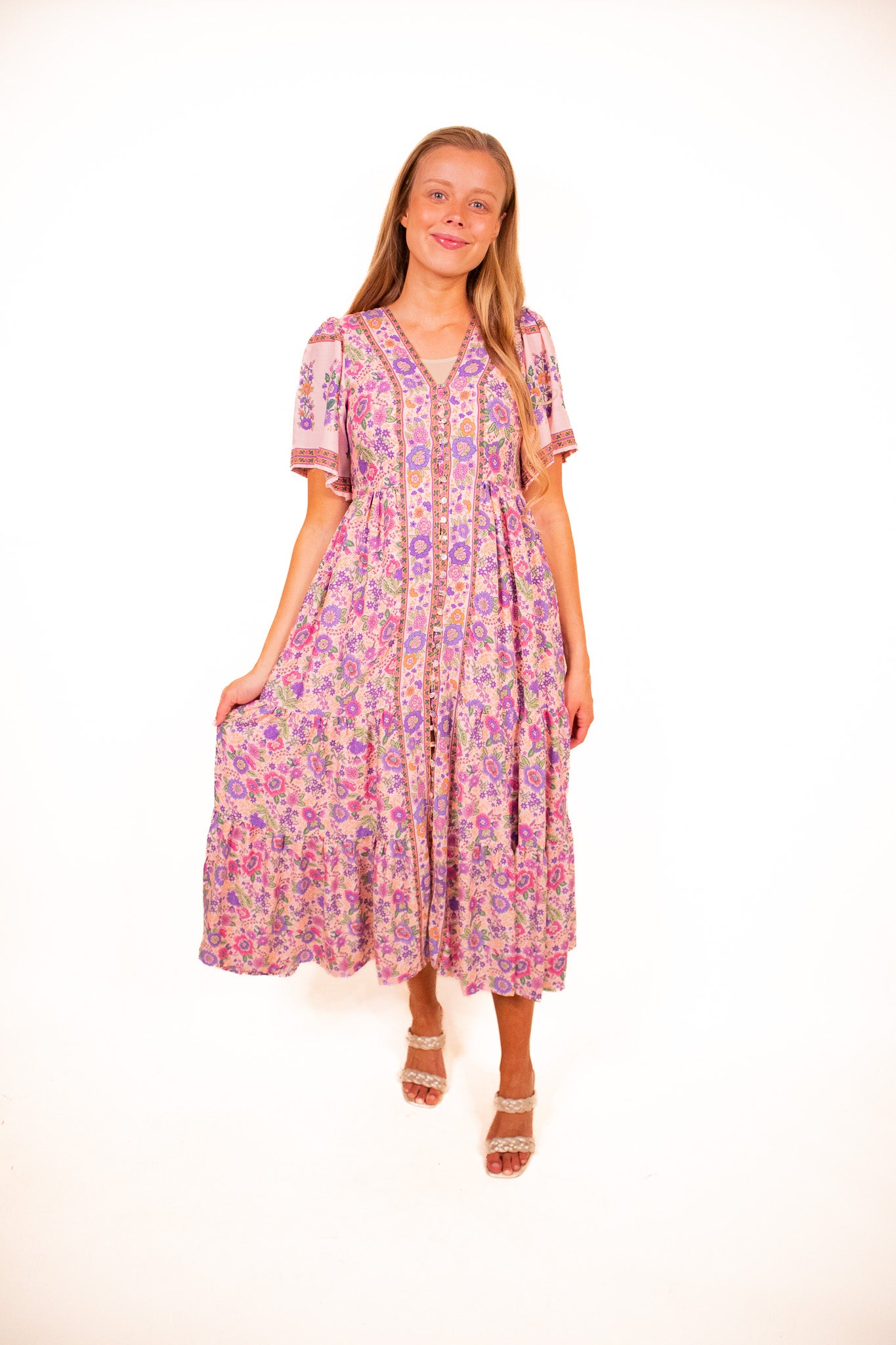 The Allie Boho Dress in Pink Floral