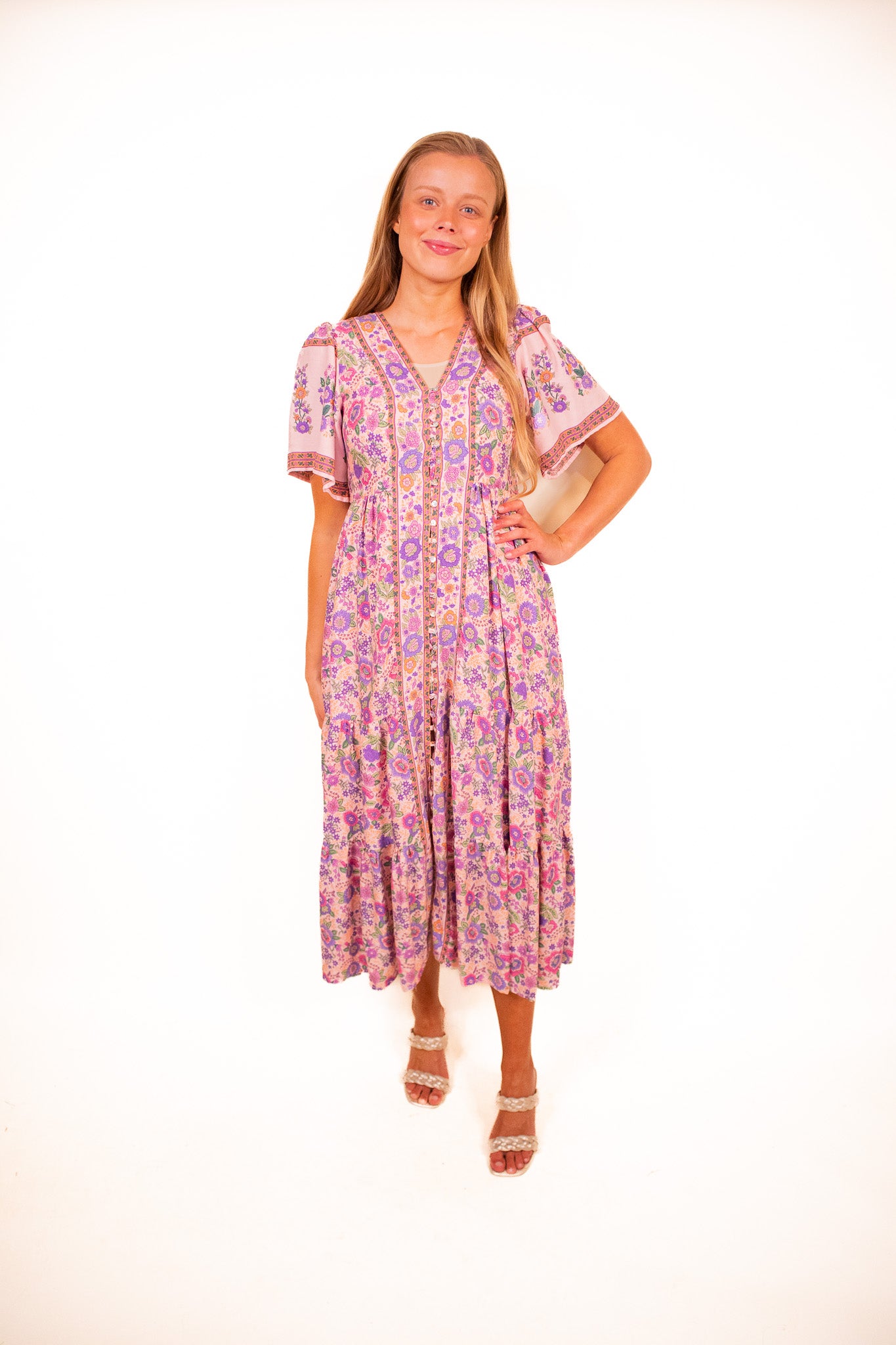 The Allie Boho Dress in Pink Floral