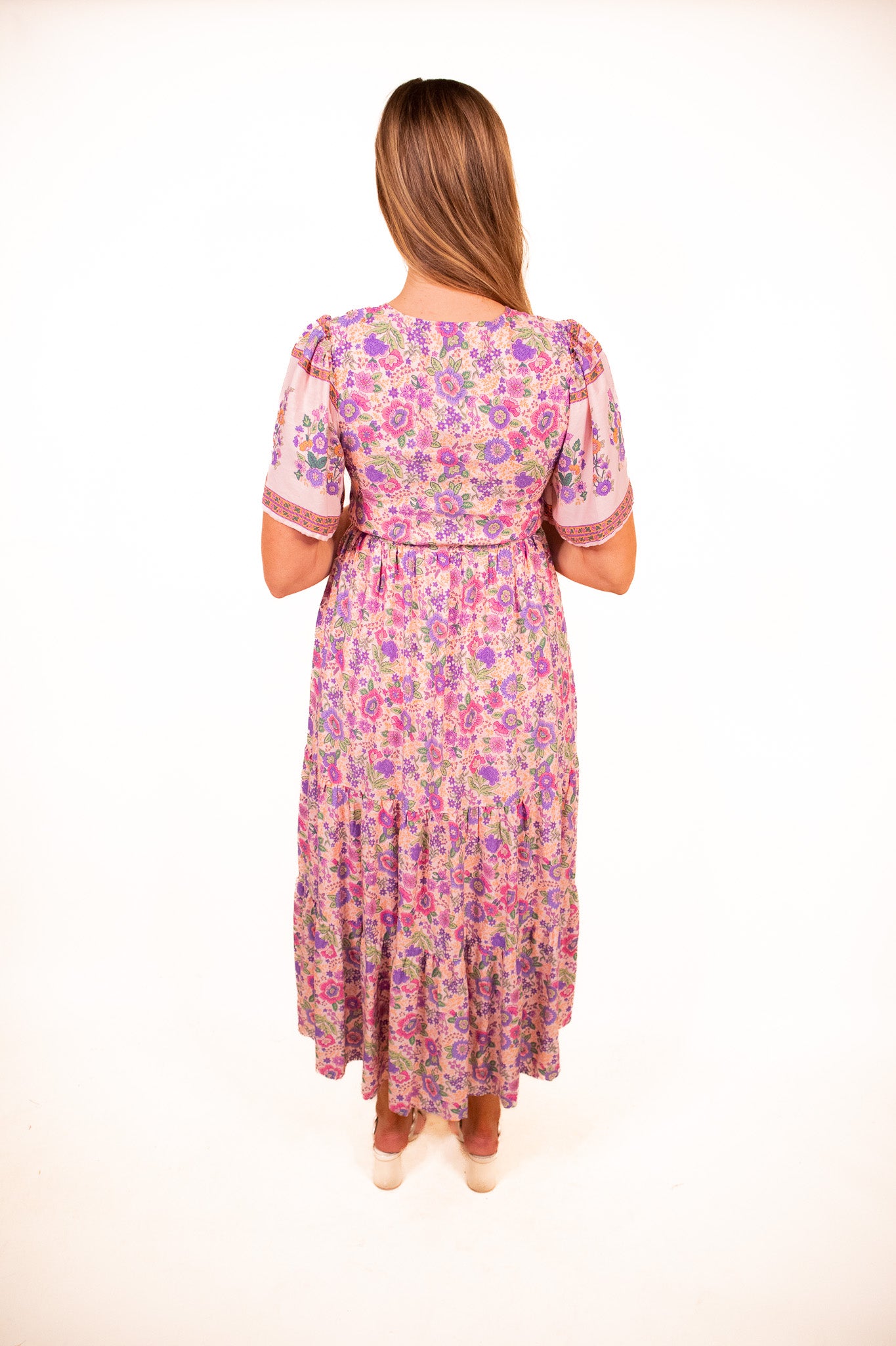 The Allie Boho Dress in Pink Floral