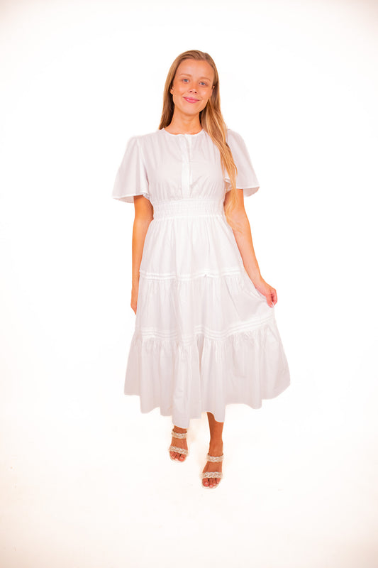 The Clara Shirt Dress in White